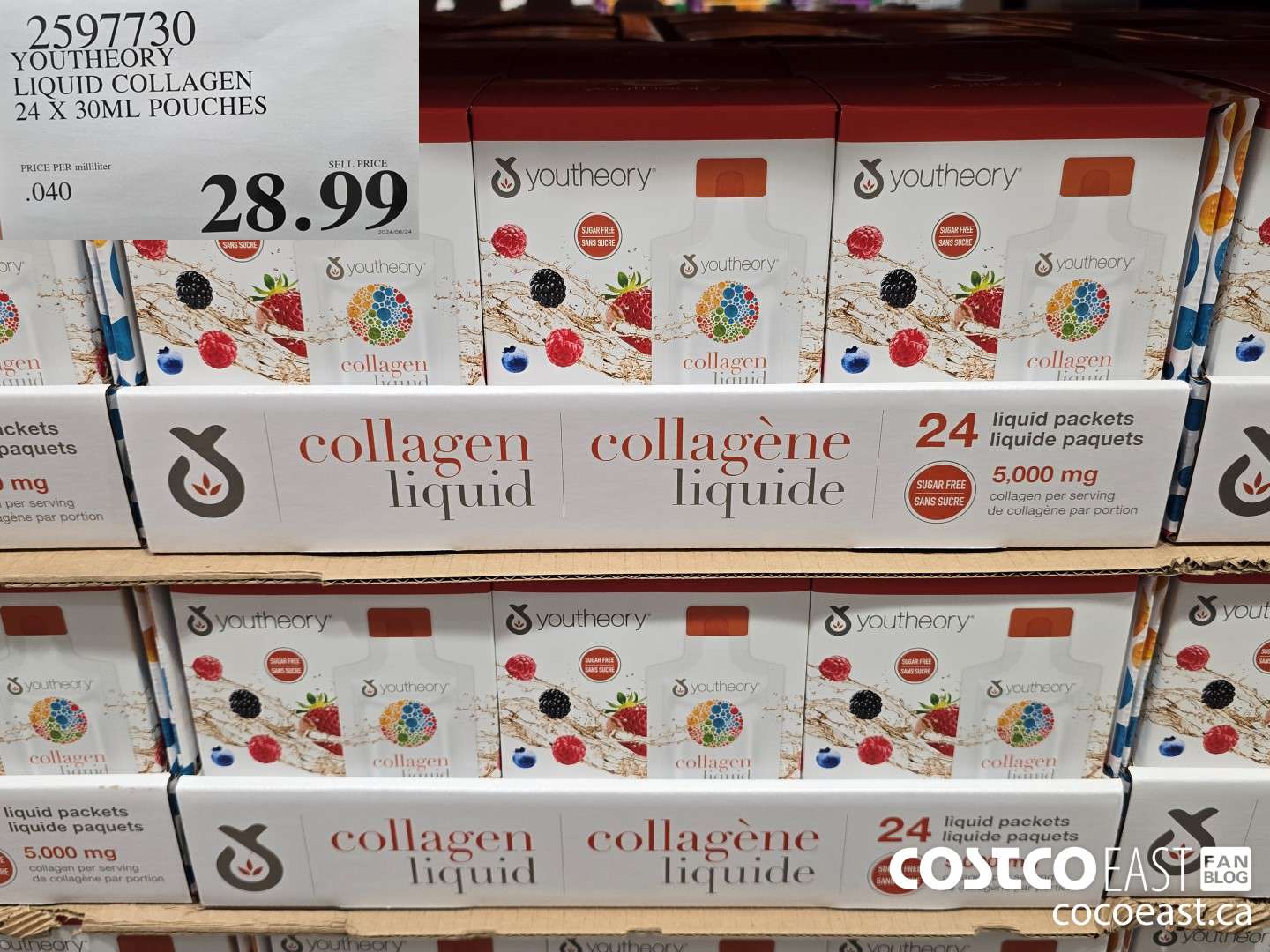 2597730 YOUTHEORY LIQUID COLLAGEN 24 X 30ML POUCHES $28.99