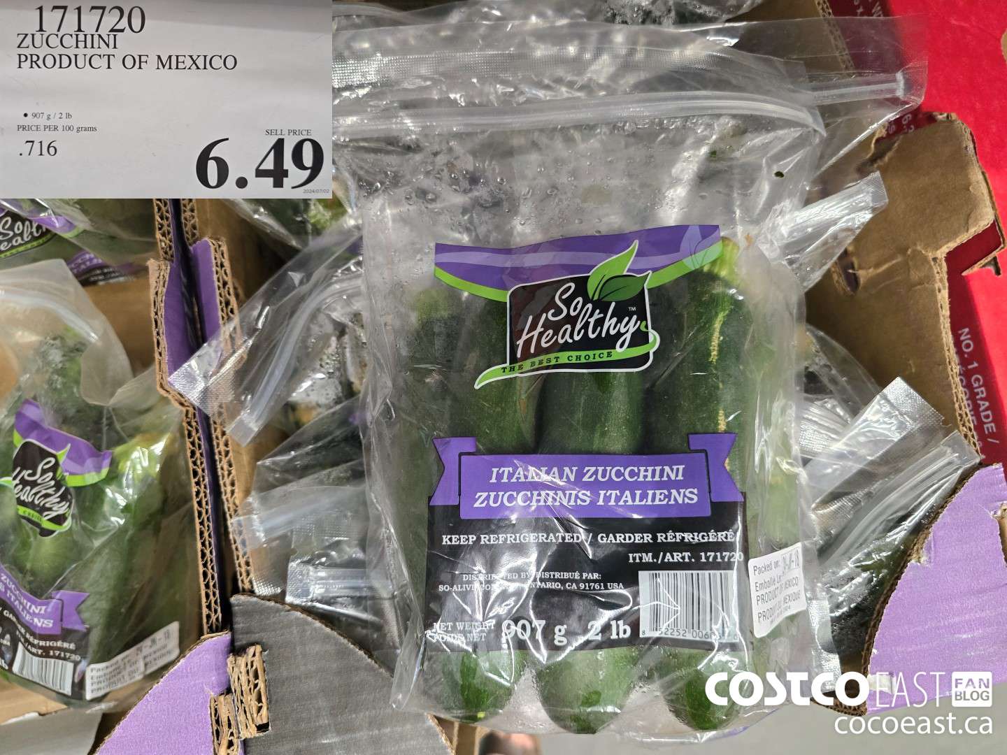 171720 ZUCCHINI PRODUCT OF MEXICO $6.49