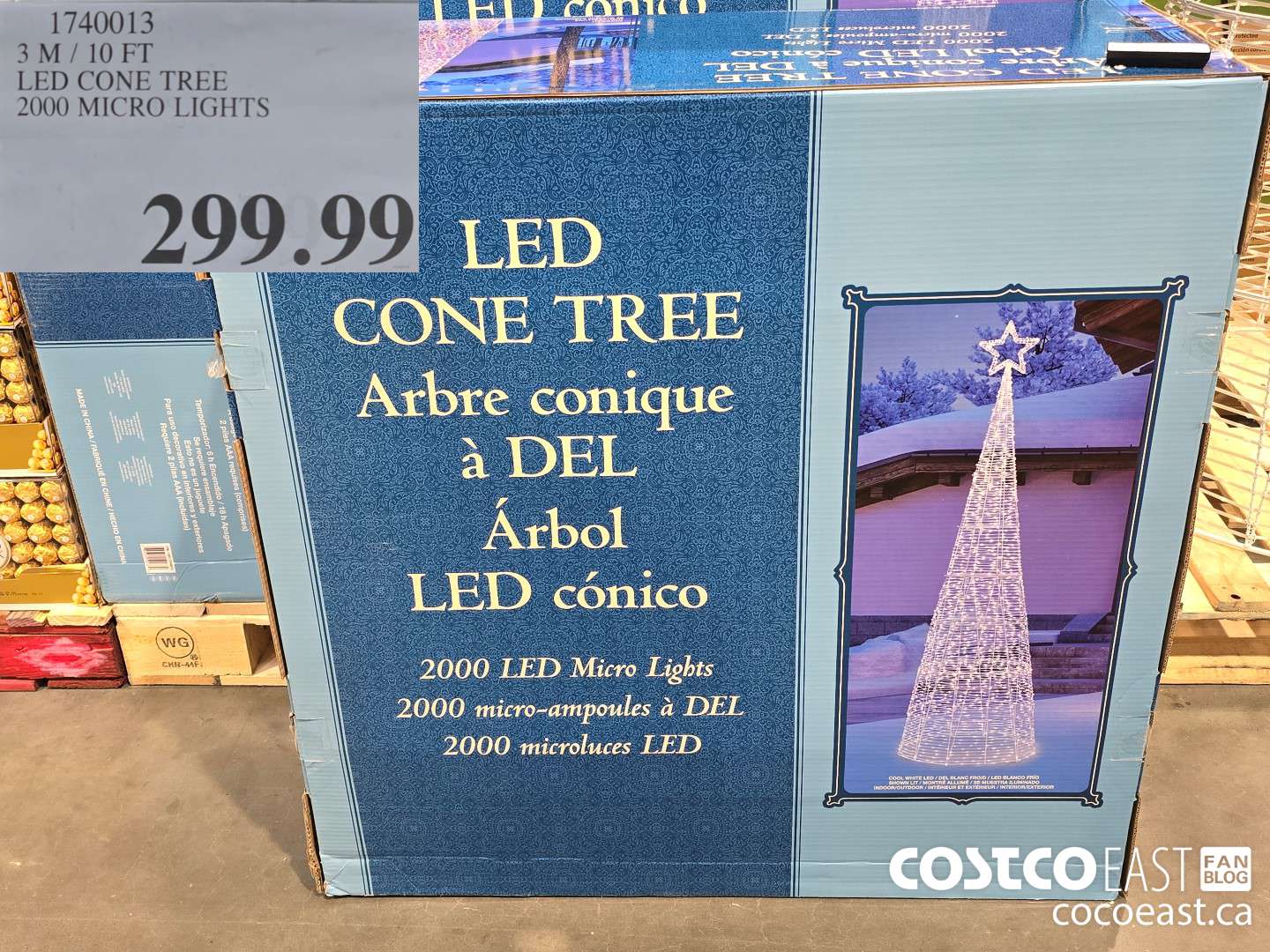 1740013 3M/10FT LED CONE TREE 2000 MICRO LIGHTS $299.99
