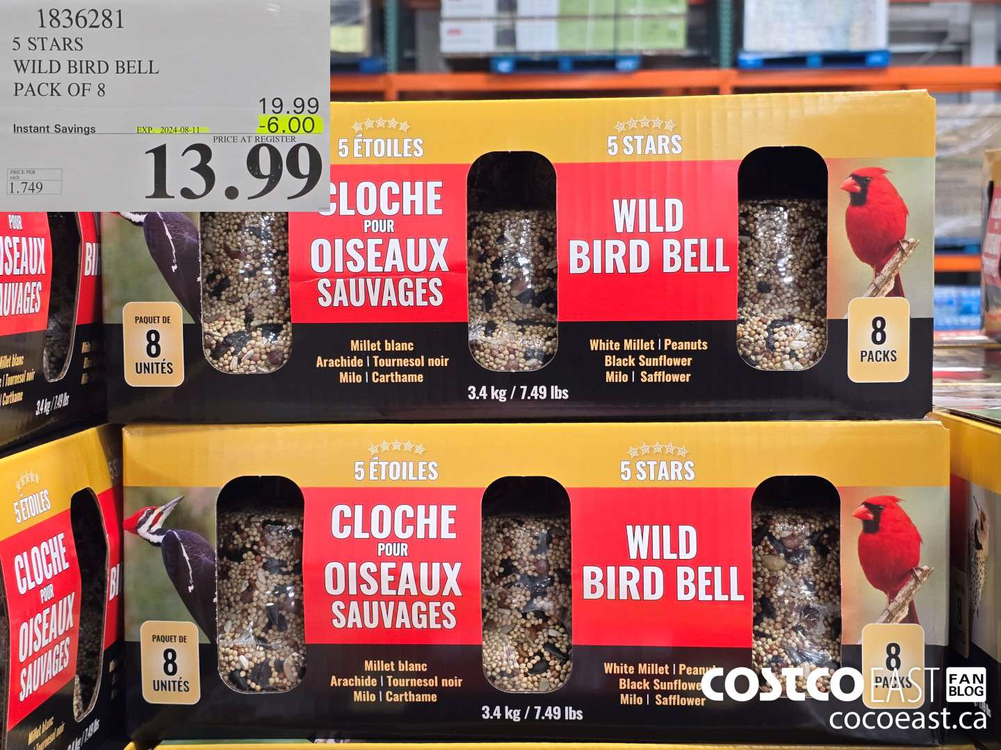 1836281 5 STARS WILD BIRD BELL PACK OF 8 ($6.00 INSTANT SAVINGS EXPIRES ON 2024-08-11) $13.99