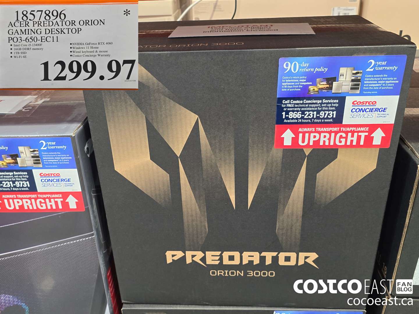 1857896 ACER PREDATOR ORION GAMING DESKTOP PO3-650-EC11 $1299.97