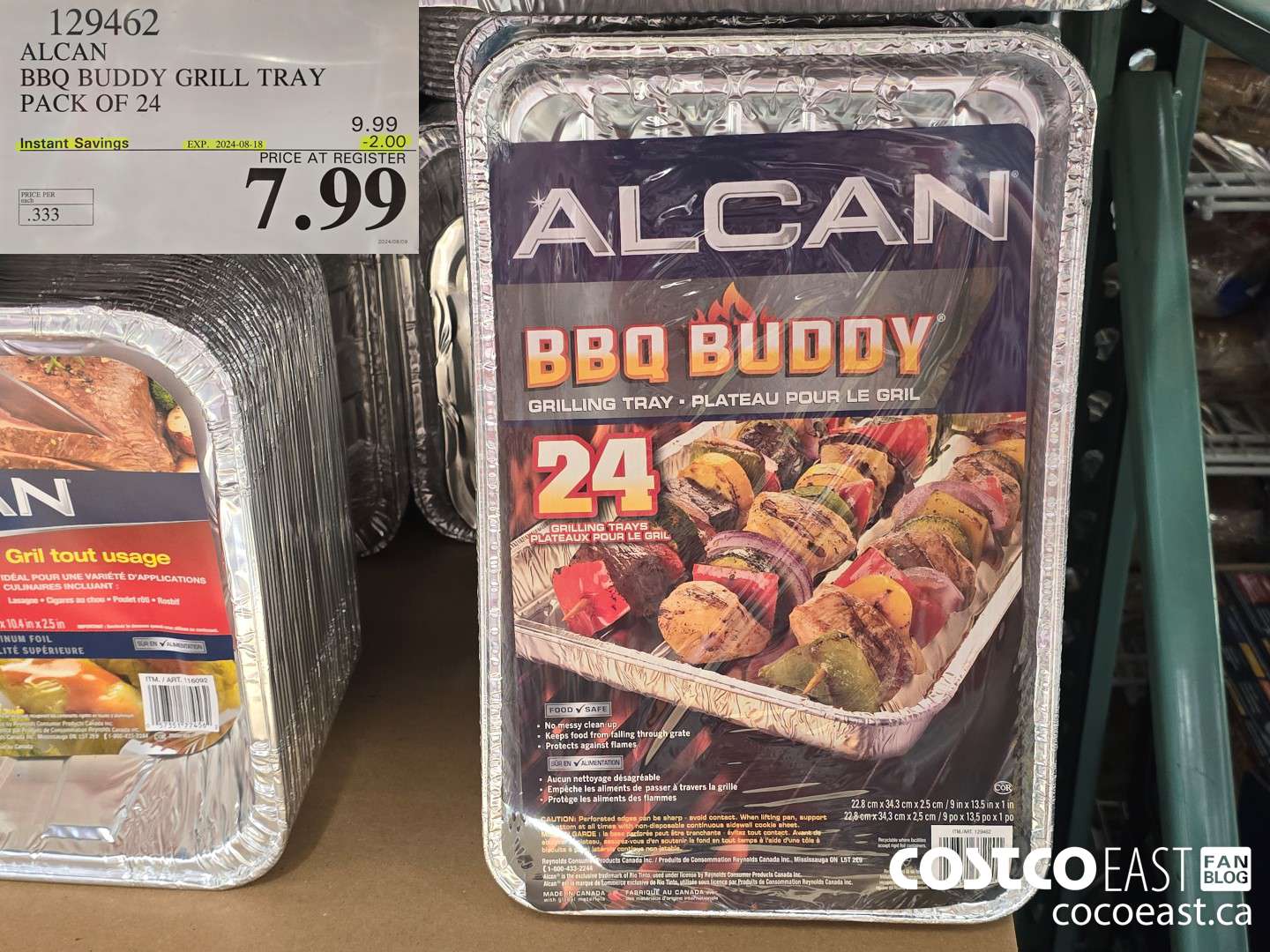 129462 ALCAN BBQ BUDDY GRILL TRAY Pack of 24 ($2.00 INSTANT SAVINGS EXPIRES ON 2024-08-18) $7.99