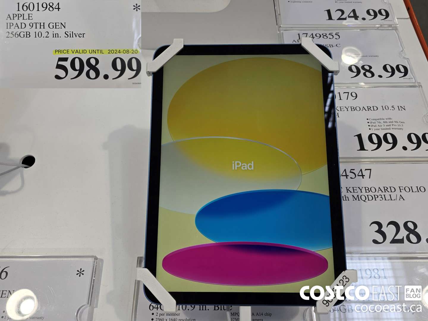 1601984 APPLE IPAD 9TH GEN 256GB 10.2 IN. SILVER $598.99