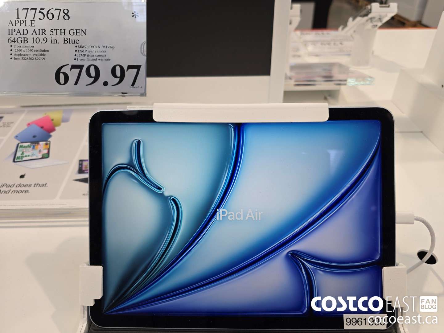 1775678 APPLE IPAD AIR 5TH GEN 64GB 10.9 in. Blue $679.97