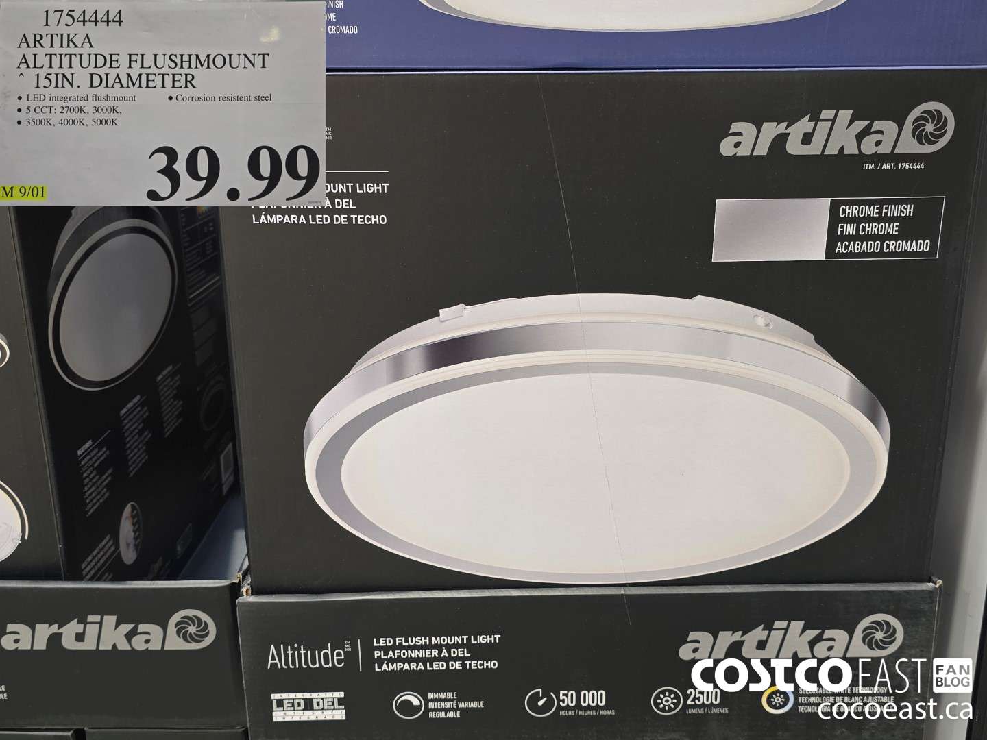 1754444 ARTIKA ALTITUDE FLUSHMOUNT 15IN. DIAMETER $39.99