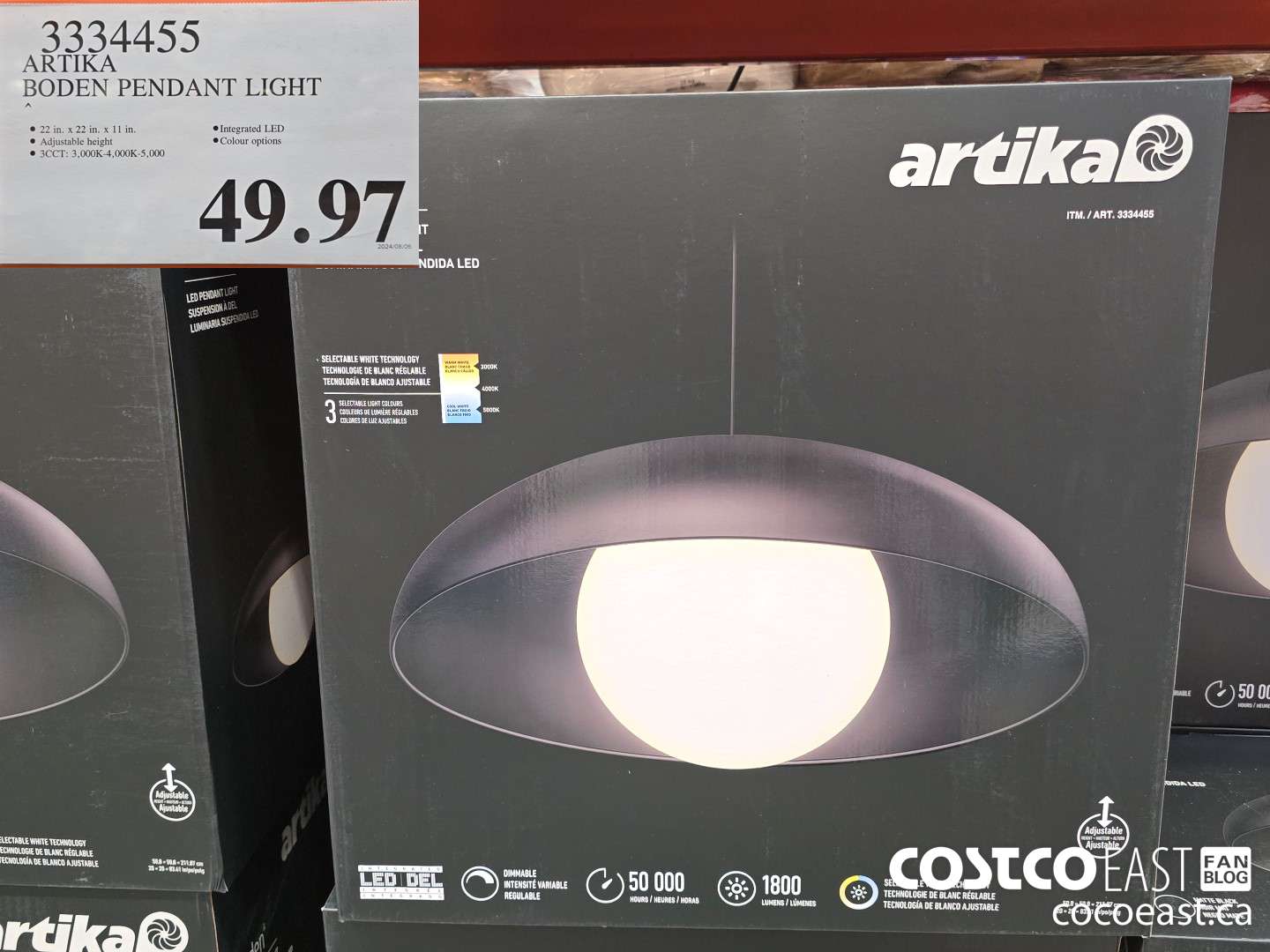 3334455 ARTIKA BODEN PENDANT LIGHT $49.97