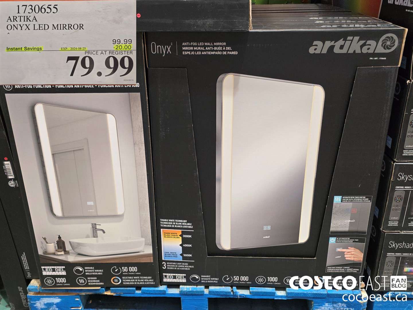 1730655 ARTIKA ONYX LED MIRROR ($20.00 INSTANT SAVINGS EXPIRES ON 2024-08-25) $79.99