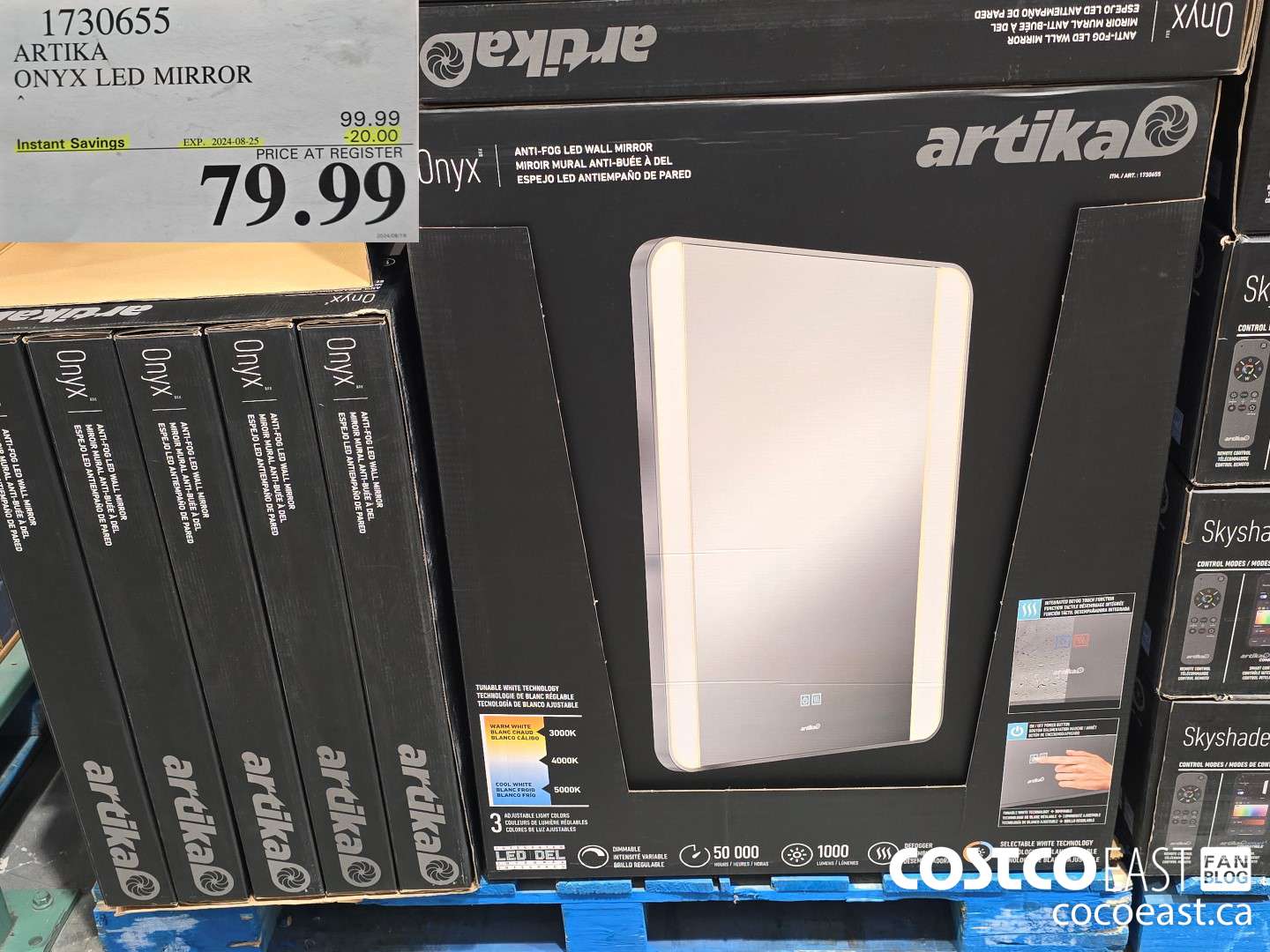 1730655 ARTIKA ONYX LED MIRROR ($20.00 INSTANT SAVINGS EXPIRES ON 2024-08-25) $79.99