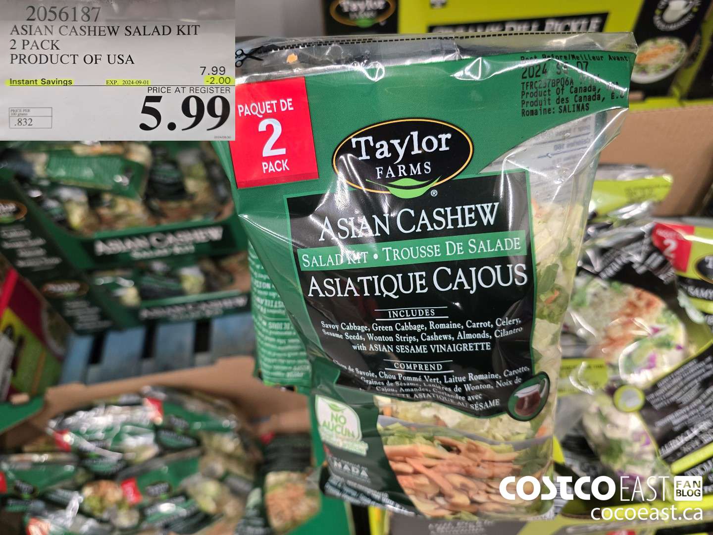 2056187 ASIAN CASHEW SALAD KIT 2-PACK PRODUCT OF USA ($2.00 INSTANT SAVINGS EXPIRES ON 2024-09-01) $5.99