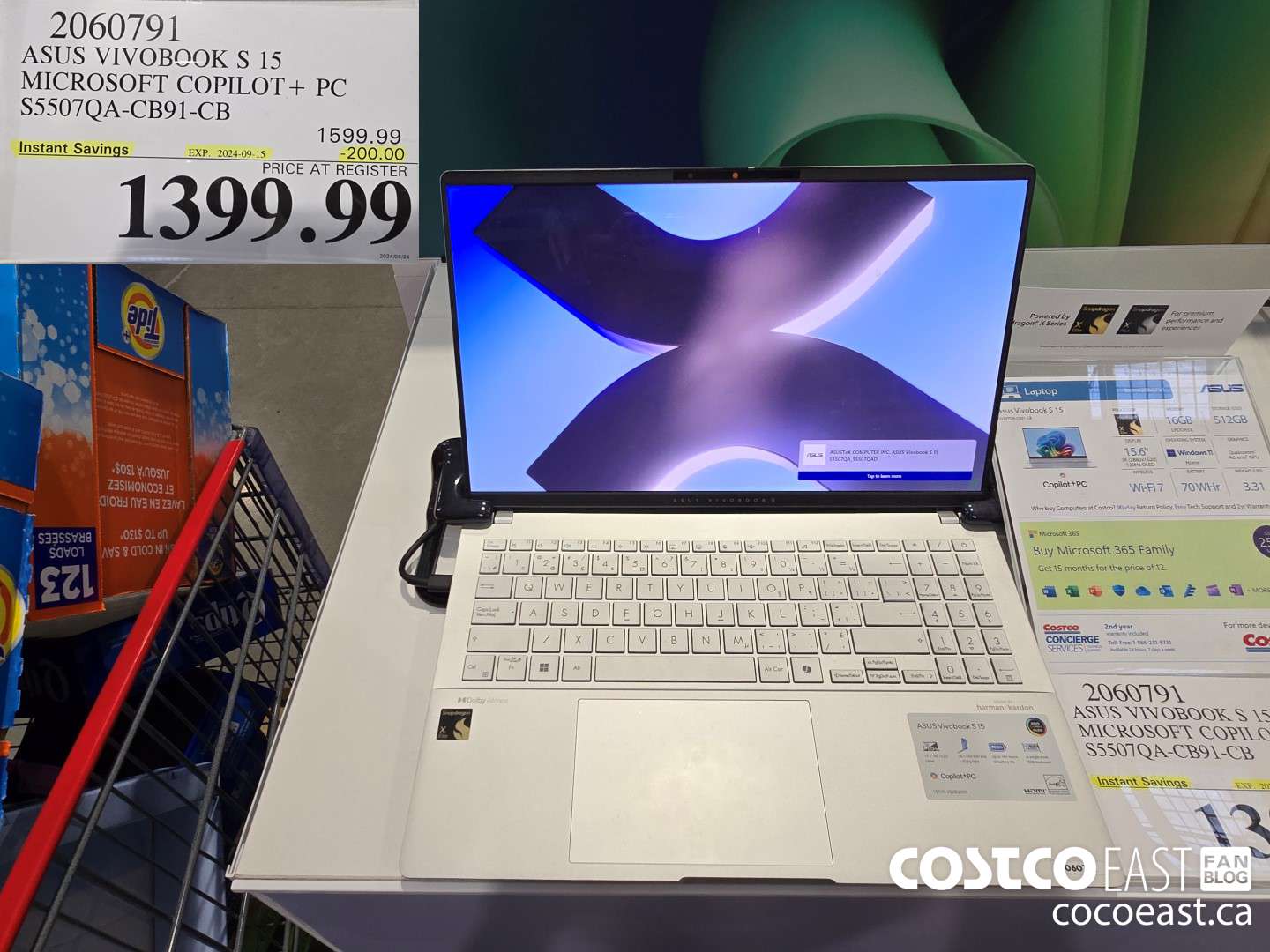 2060791 ASUS VIVOBOOK S 15 MICROSOFT COPILOT+ PC S5507QA-CB91-CB ($200.00 INSTANT SAVINGS EXPIRES ON 2024-09-15) $1399.99