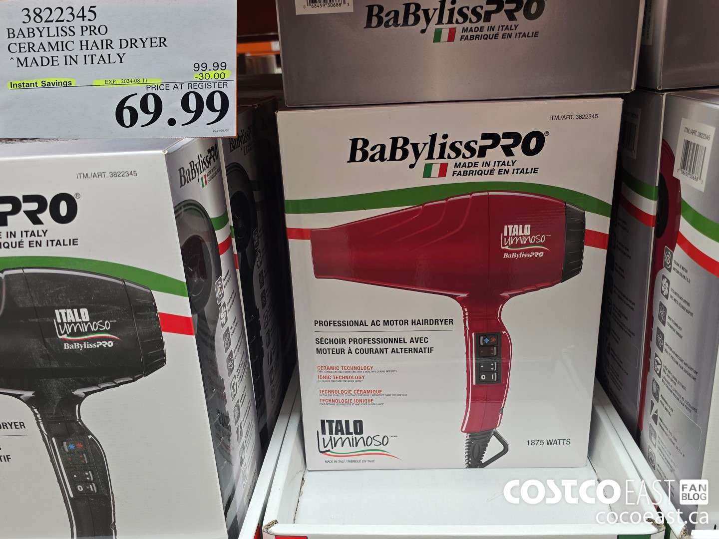 3822345 BABYLISS PRO CERAMIC HAIR DRYER MADE IN ITALY ($30.00 INSTANT SAVINGS EXPIRES ON 2024-08-11) $69.99