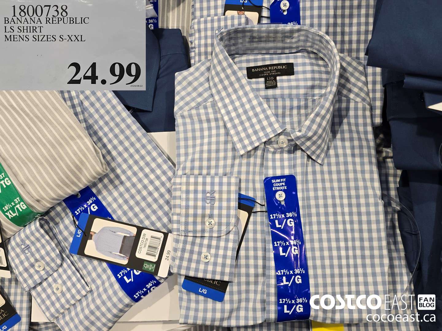 1800738 BANANA REPUBLIC LS SHIRT MENS SIZES S-XXL $24.99