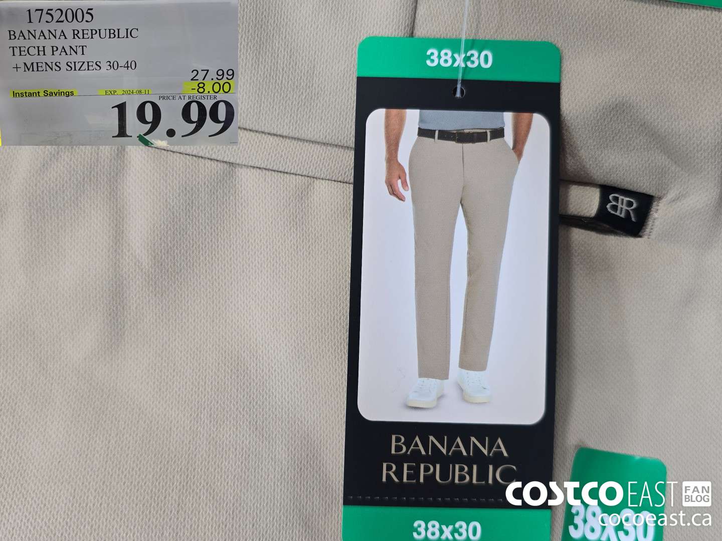 1752005 BANANA REPUBLIC TECH PANT +MENS SIZES 30-40 ($8.00 INSTANT SAVINGS EXPIRES ON 2024-08-11) $19.99