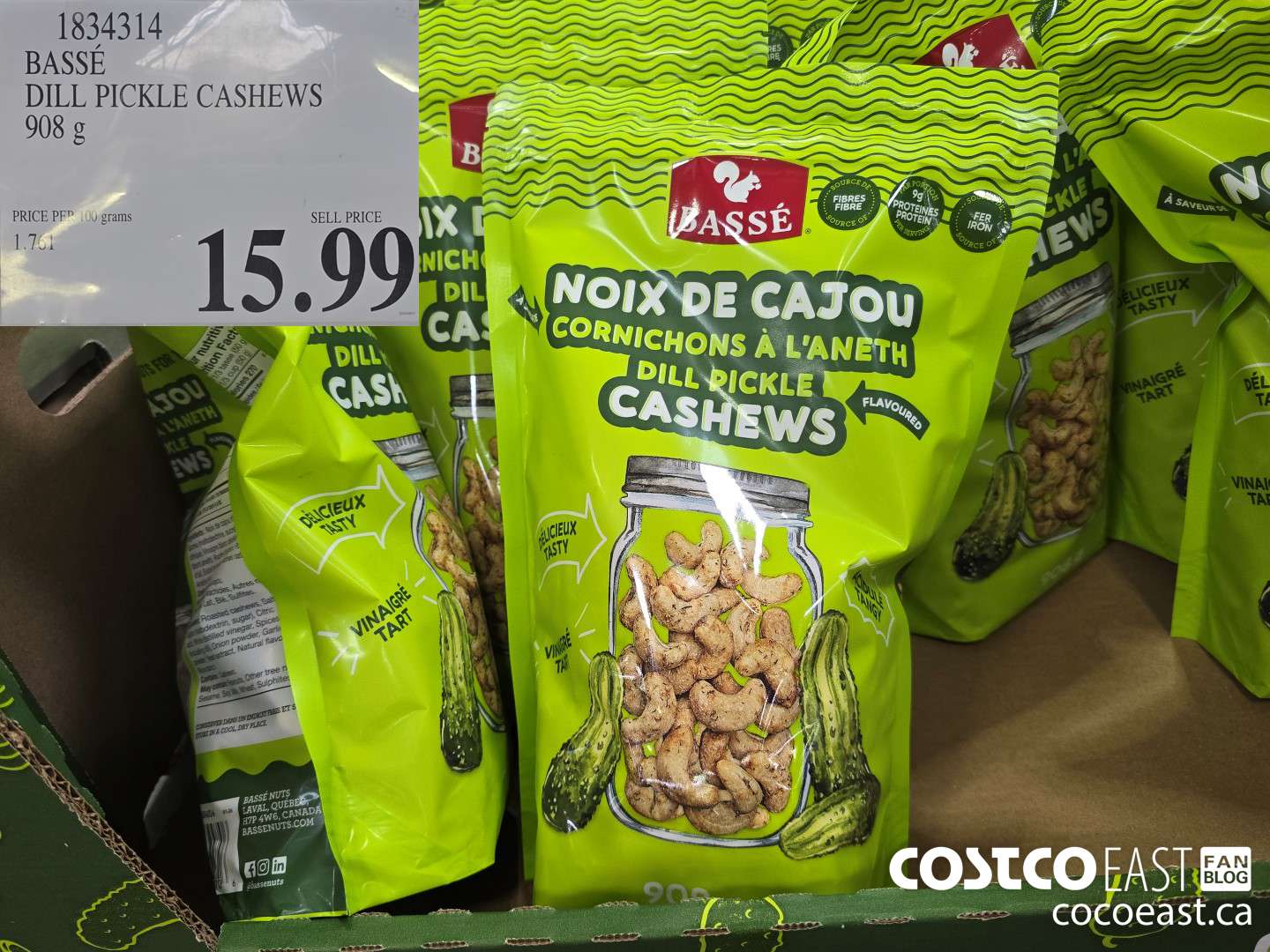 1834314 BASSE DILL PICKLE CASHEWS 908 G $15.99