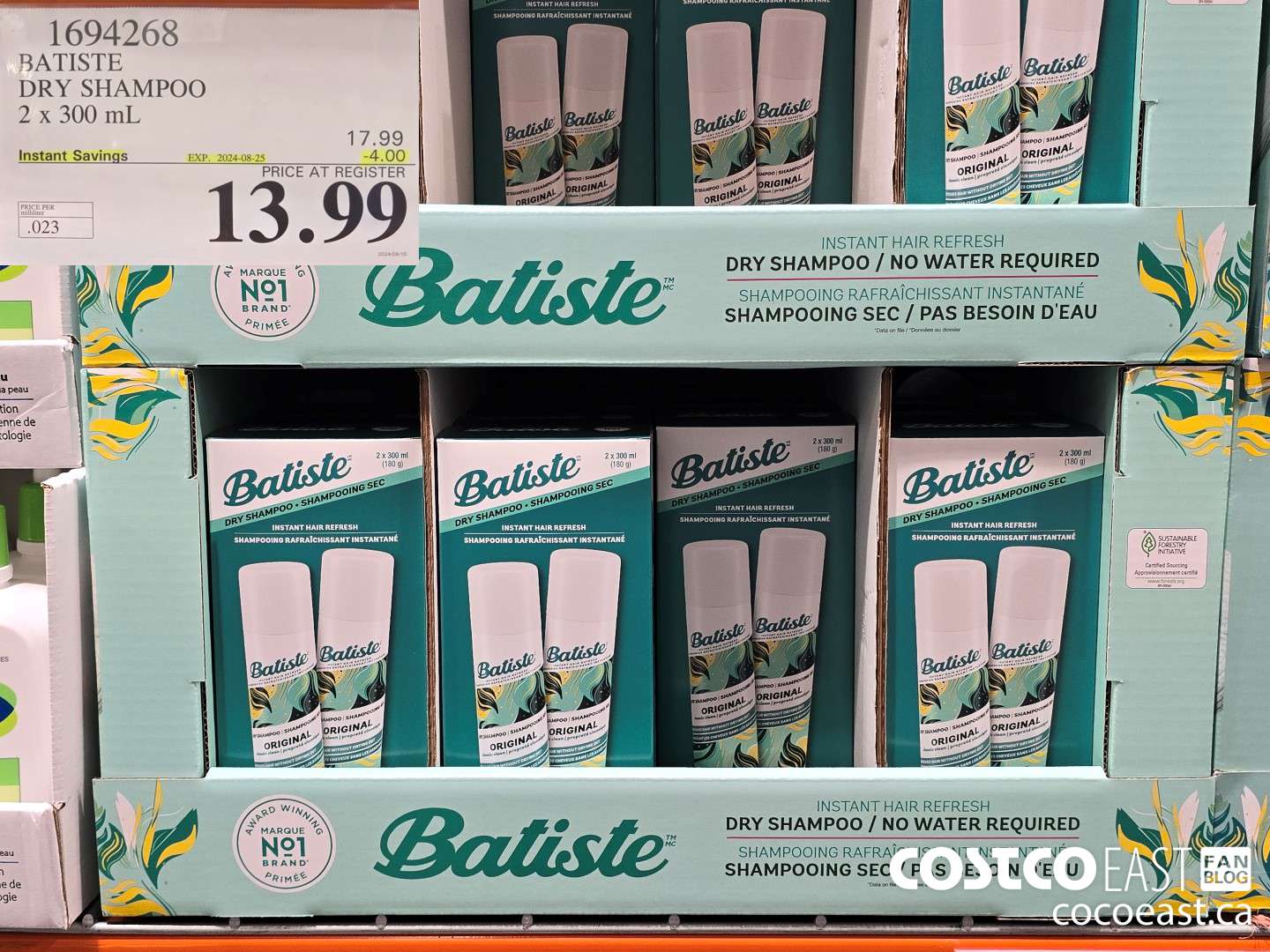 1694268 BATISTE DRY SHAMPOO 2 X 300 ML ($4.00 INSTANT SAVINGS EXPIRES ON 2024-08-25) $13.99