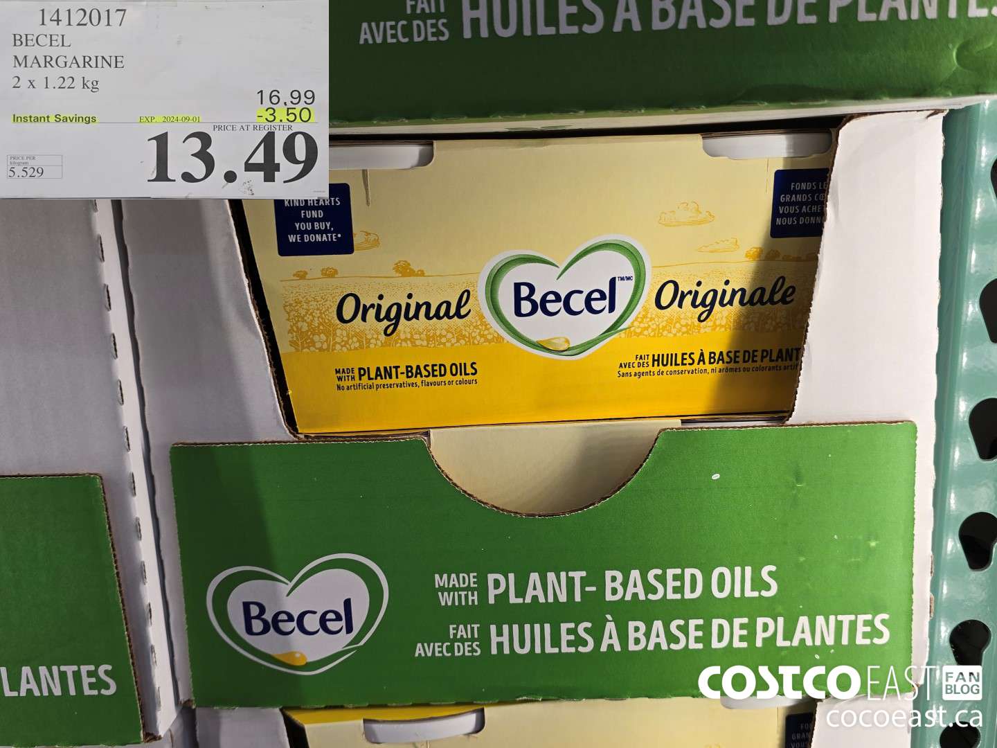 1412017 BECEL MARGARINE 2 X 1.22 KG ($3.50 INSTANT SAVINGS EXPIRES ON 2024-09-01) $13.49