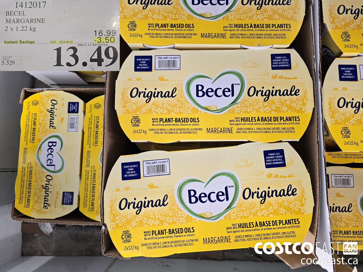 1412017 BECEL MARGARINE 2 X 1.22 KG ($3.50 INSTANT SAVINGS EXPIRES ON 2024-09-01) $13.49