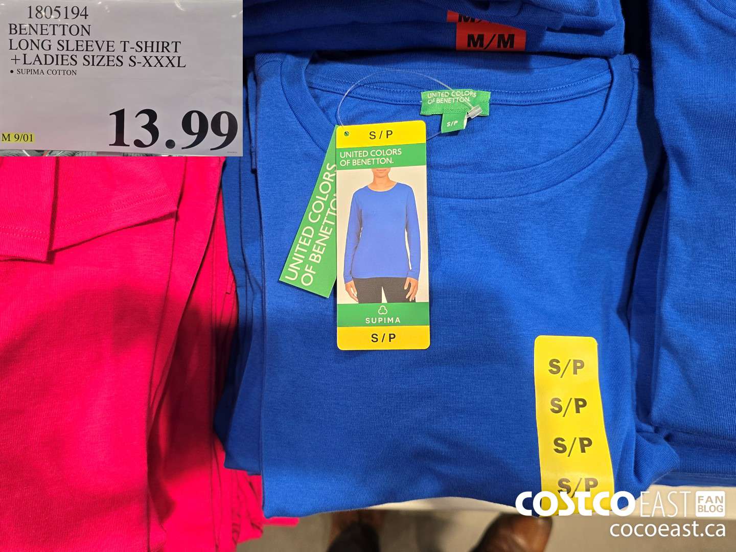 1805194 BENETTON LONG SLEEVE T-SHIRT + LADIES SIZES S-XXXL $13.99