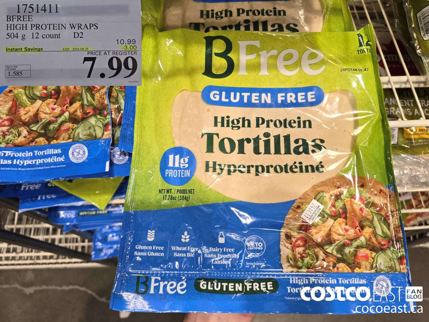1751411 BFREE HIGH PROTEIN WRAPS 504 G 12 count ($3.00 INSTANT SAVINGS EXPIRES ON 2024-08-25) $7.99