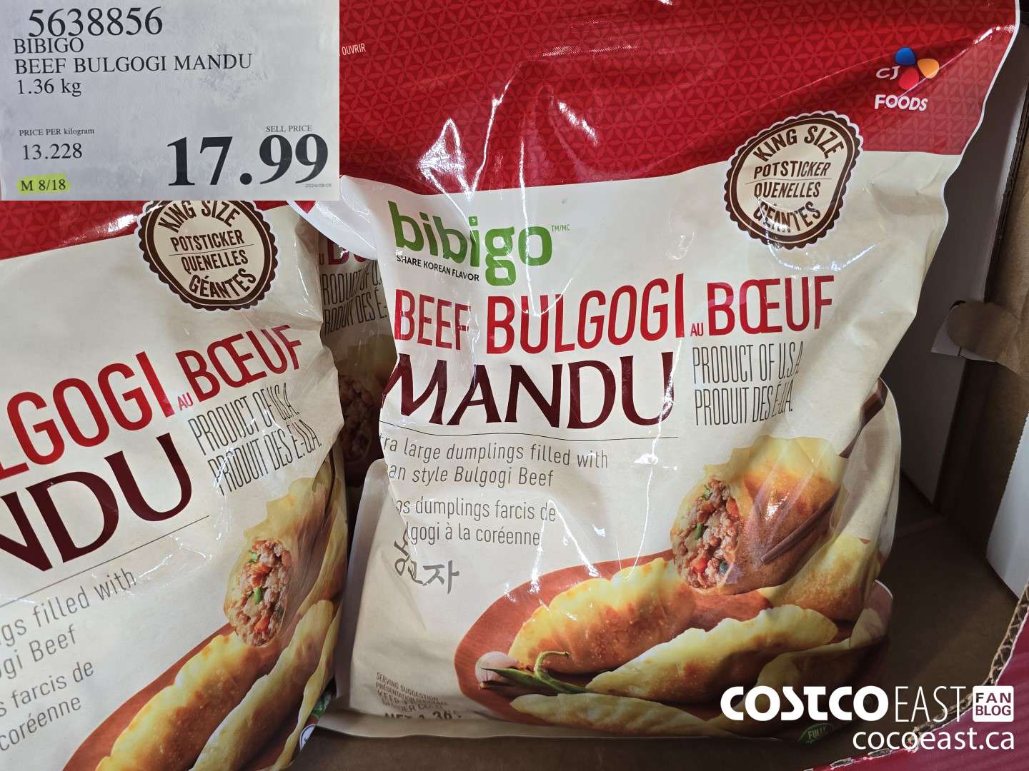 5638856 BIBIGO BEEF BULGOGI MANDU 1.36 kg $17.99