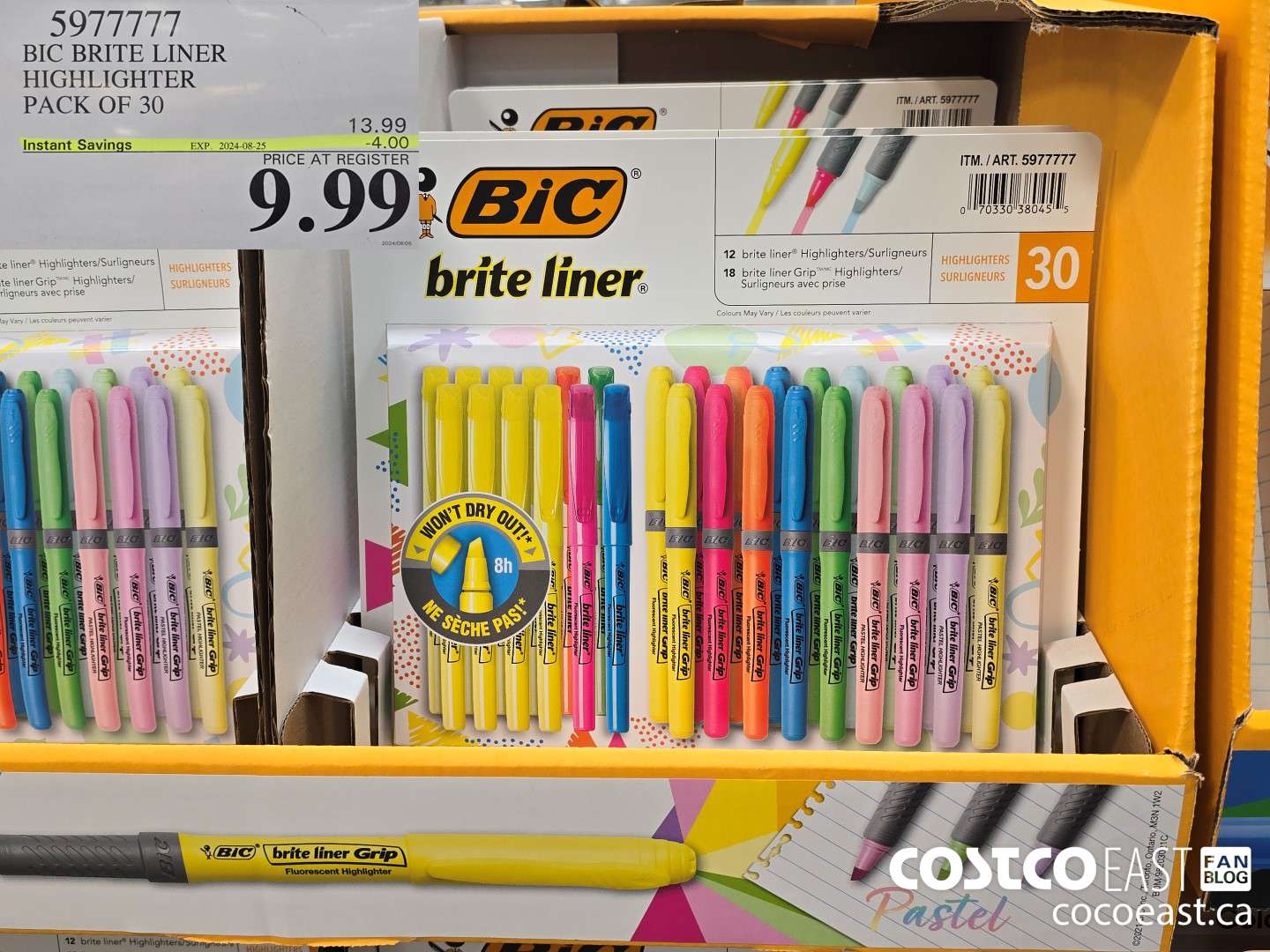 5977777 BIC BRITE LINER HIGHLIGHTERS PACK OF 30 ($4.00 INSTANT SAVINGS EXPIRES ON 2024-08-25) $9.99