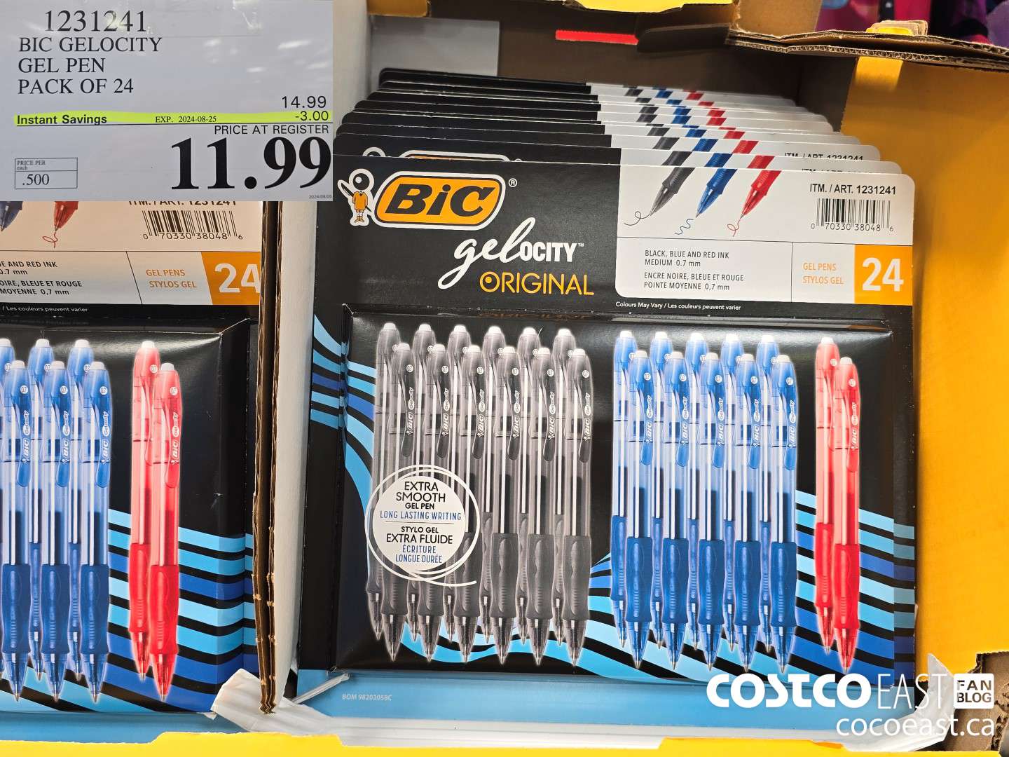 1231241 BIC GELOCITY GEL PEN PACK OF 24 ($3.00 INSTANT SAVINGS EXPIRES ON 2024-08-25) $11.99