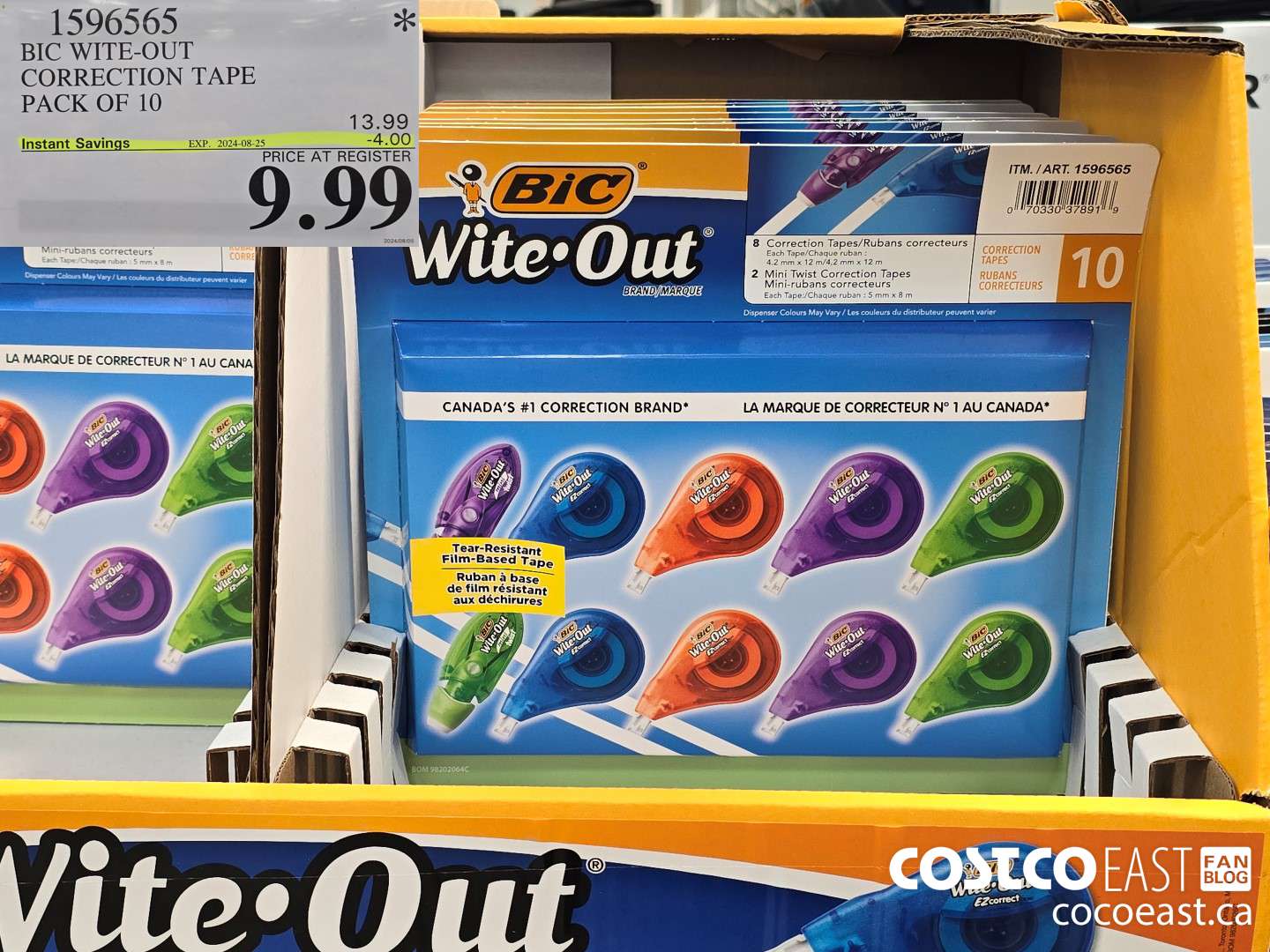 1596565 BIC WITE-OUT CORRECTION TAPE PACK OF 10 ($4.00 INSTANT SAVINGS EXPIRES ON 2024-08-25) $9.99