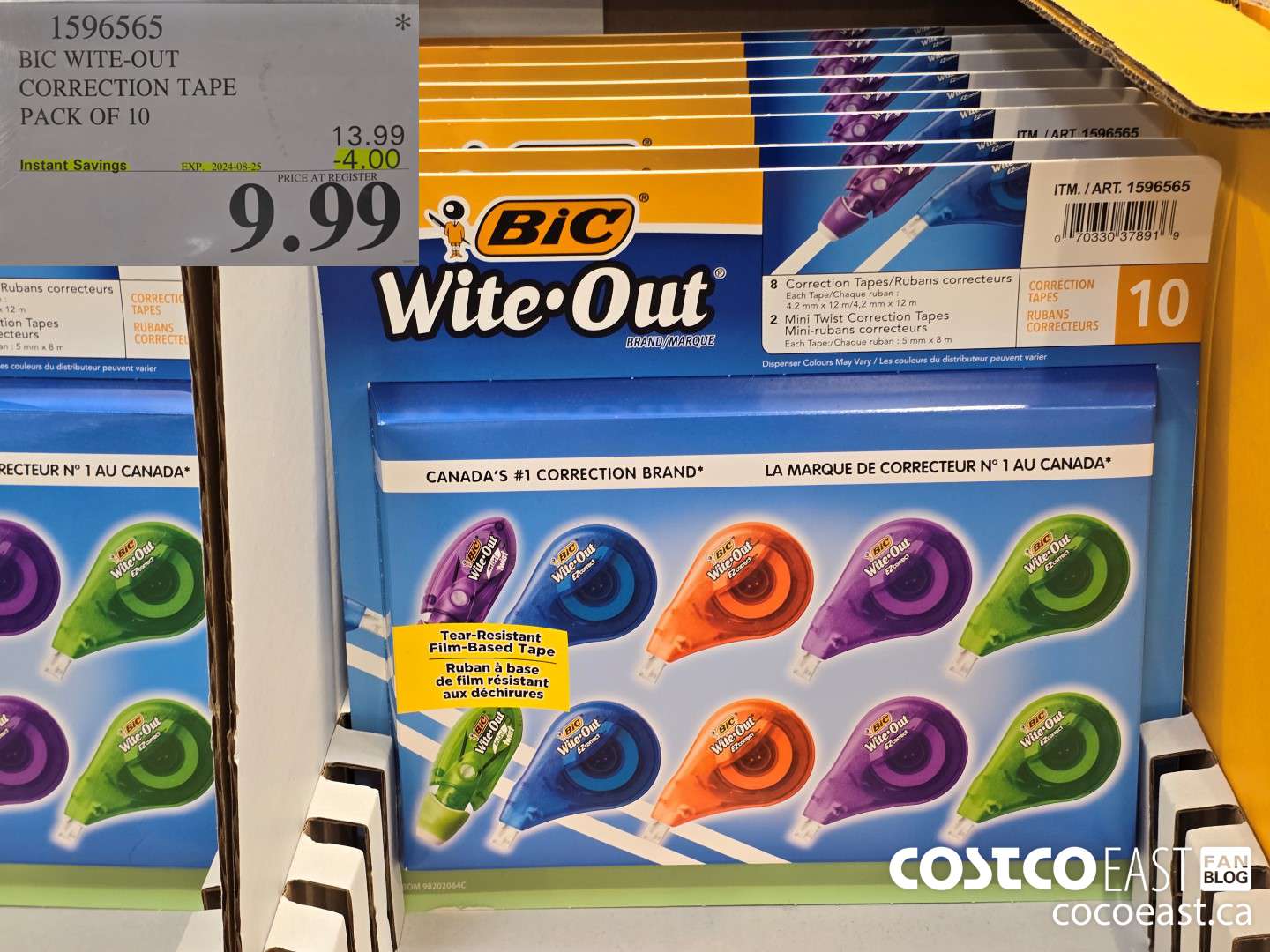 1596565 BIC WITE-OUT CORRECTION TAPE PACK OF 10 ($4.00 INSTANT SAVINGS EXPIRES ON 2024-08-25) $9.99