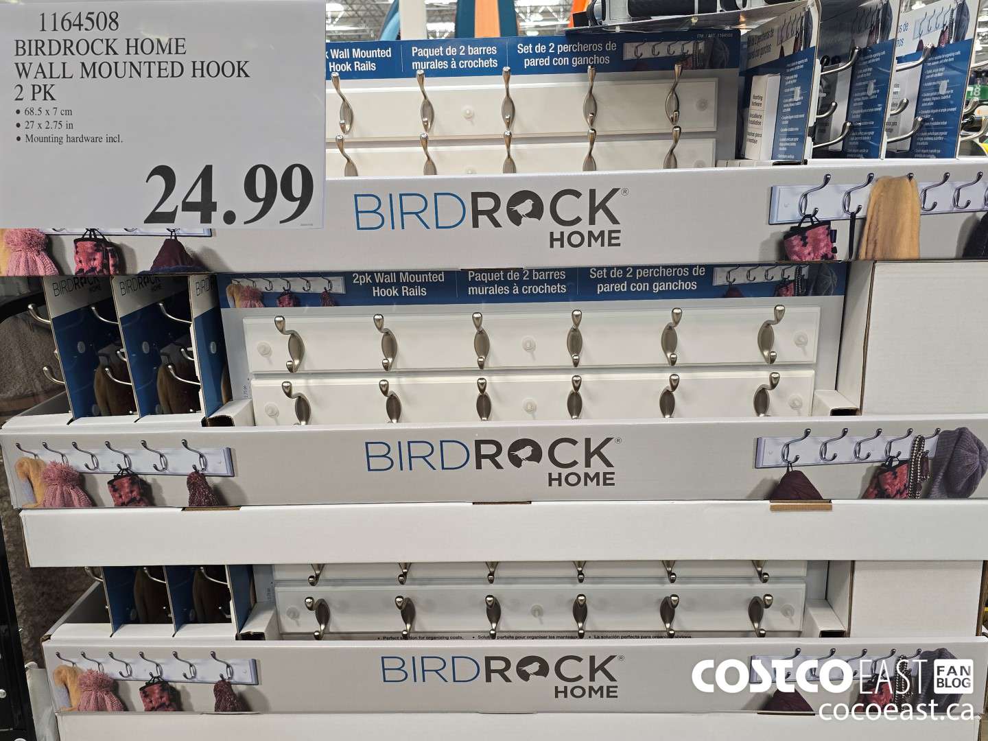 1164508 BIRDROCK HOME WALL MOUNTED HOOK 2 PK $24.99