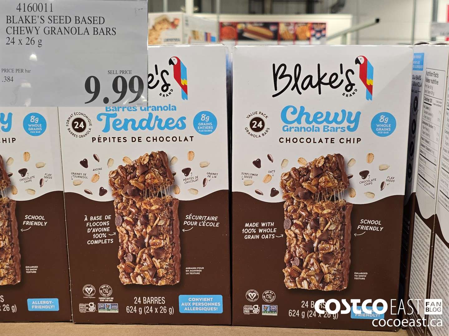 4160011 BLAKE'S SEED BASED CHEWY GRANOLA BARS 24 x 26g $9.99