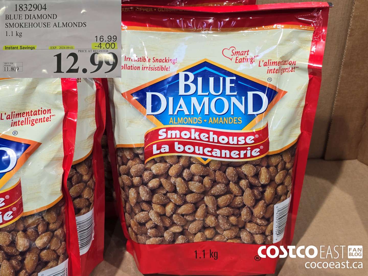 1832904 BLUE DIAMOND SMOKEHOUSE ALMONDS 1.1 KG ($4.00 INSTANT SAVINGS EXPIRES ON 2024-09-01) $12.99