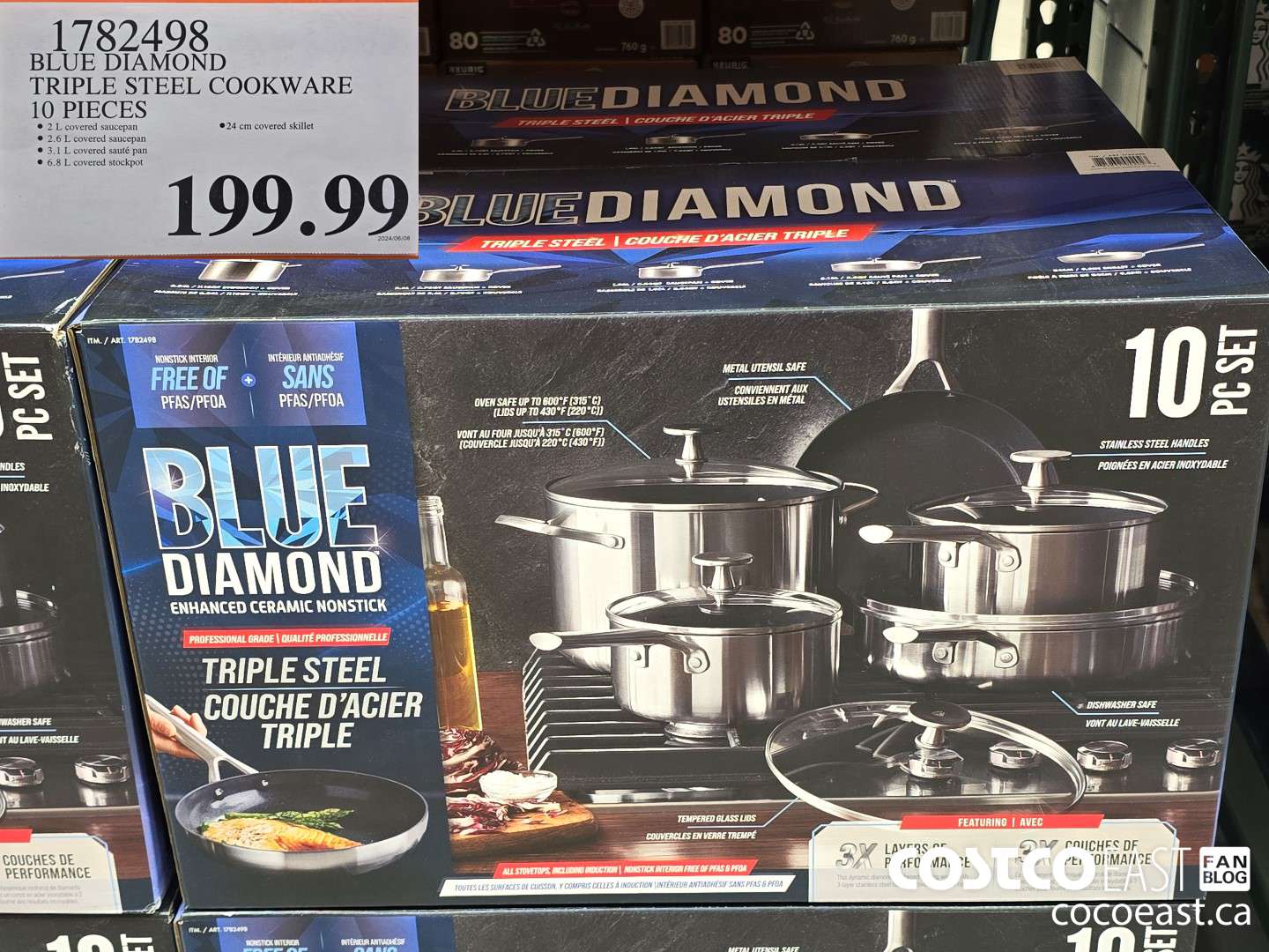 1782498 BLUE DIAMOND TRIPLE STEEL COOKWARE 10 PIECES $199.99