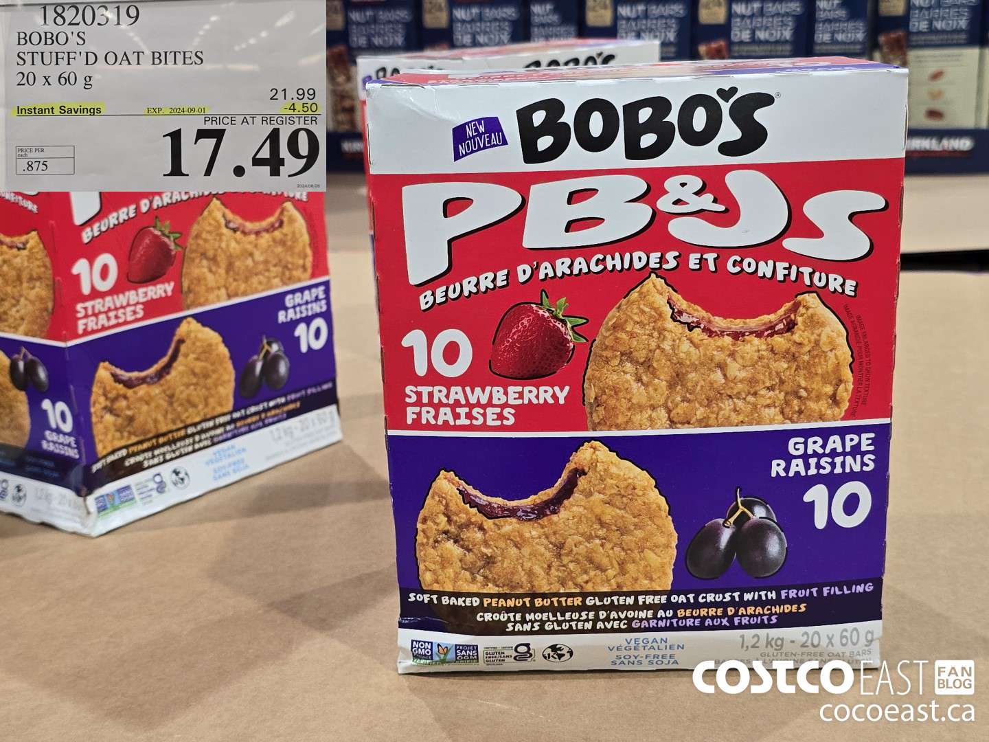 1820319 BOBO'S STUFF'D OAT BITES 20 x 60 g ($4.50 INSTANT SAVINGS EXPIRES ON 2024-09-01) $17.49