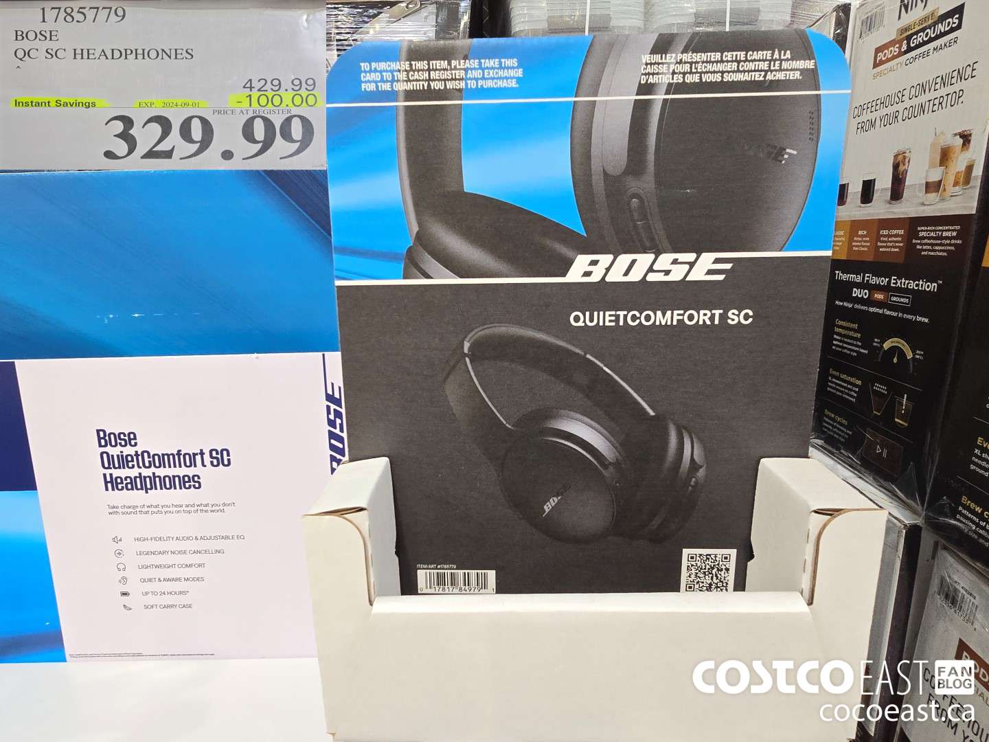 1785779 BOSE QC SC HEADPHONES ($100.00 INSTANT SAVINGS EXPIRES ON 2024-09-01) $329.99