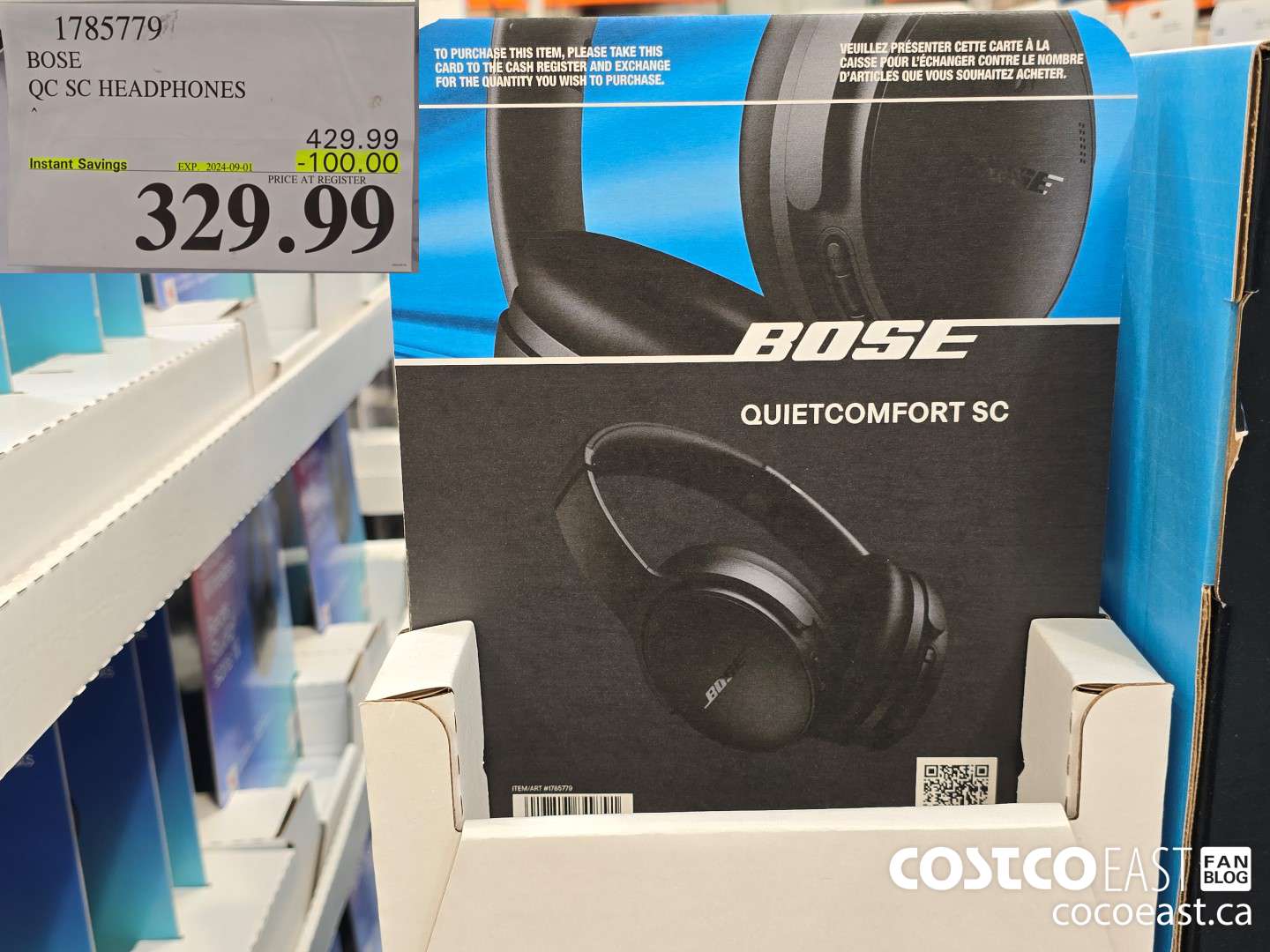 1785779 BOSE QC SC HEADPHONES ($100.00 INSTANT SAVINGS EXPIRES ON 2024-09-01) $329.99