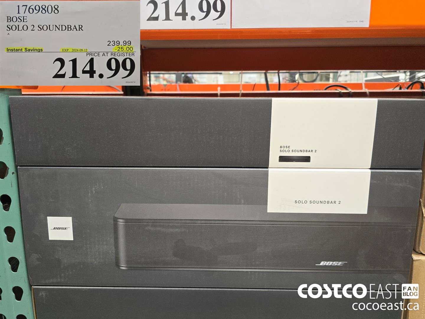 1769808 BOSE SOLO 2 SOUNDBAR ($25.00 INSTANT SAVINGS EXPIRES ON 2024-09-12) $214.99