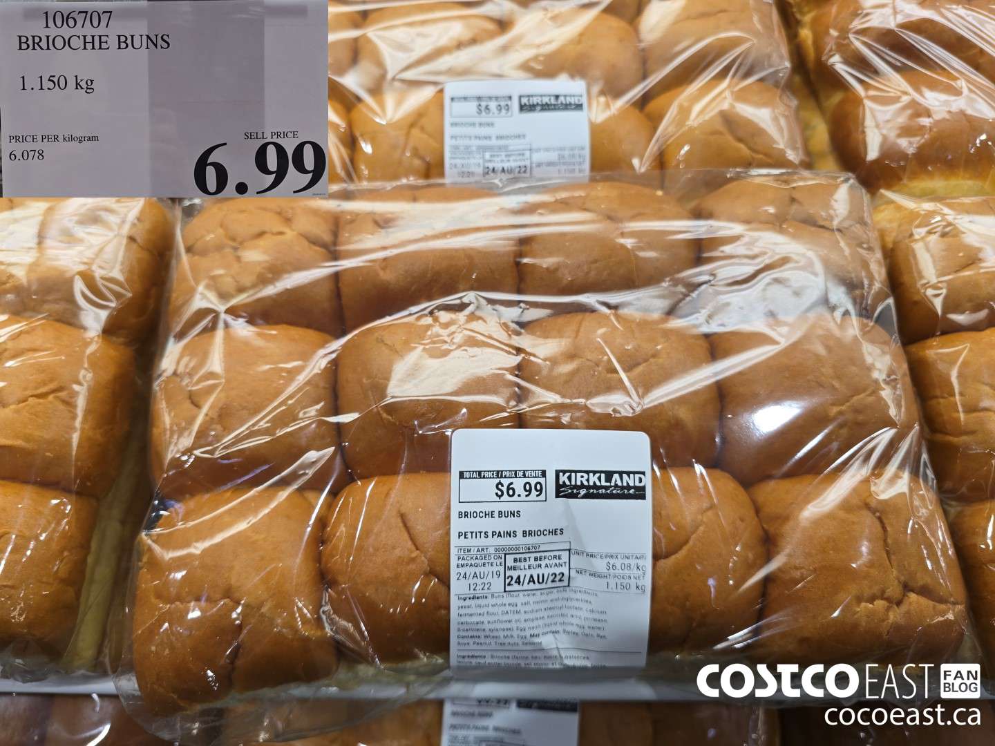 106707 BRIOCHE BUNS 1.150 kg $6.99