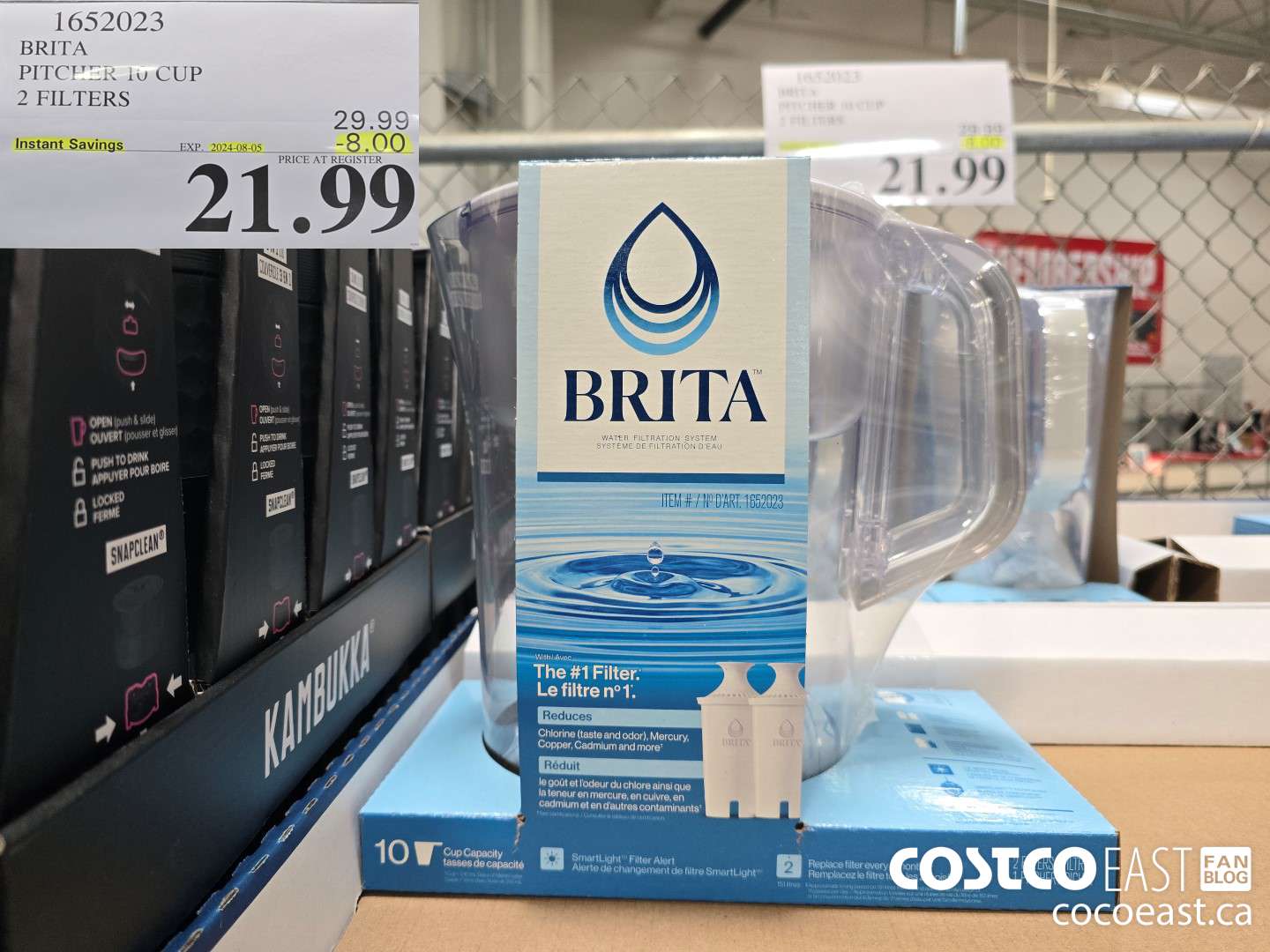 1652023 BRITA PITCHER 10 CUP 2 FILTERS ($8.00 INSTANT SAVINGS EXPIRES ON 2024-08-05) $21.99