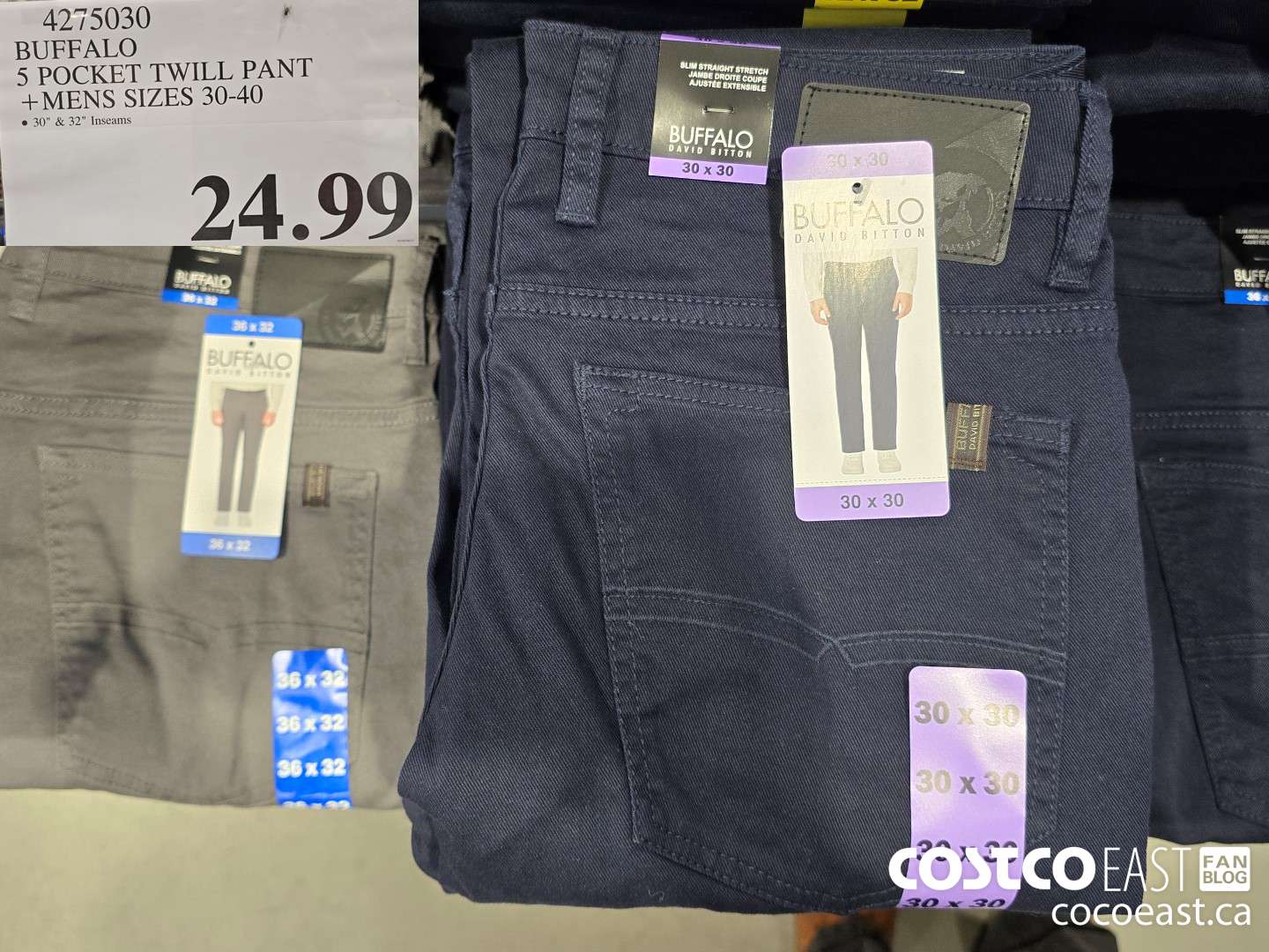4275030 BUFFALO 5 POCKET TWILL PANT MENS SIZES 30-40 $24.99