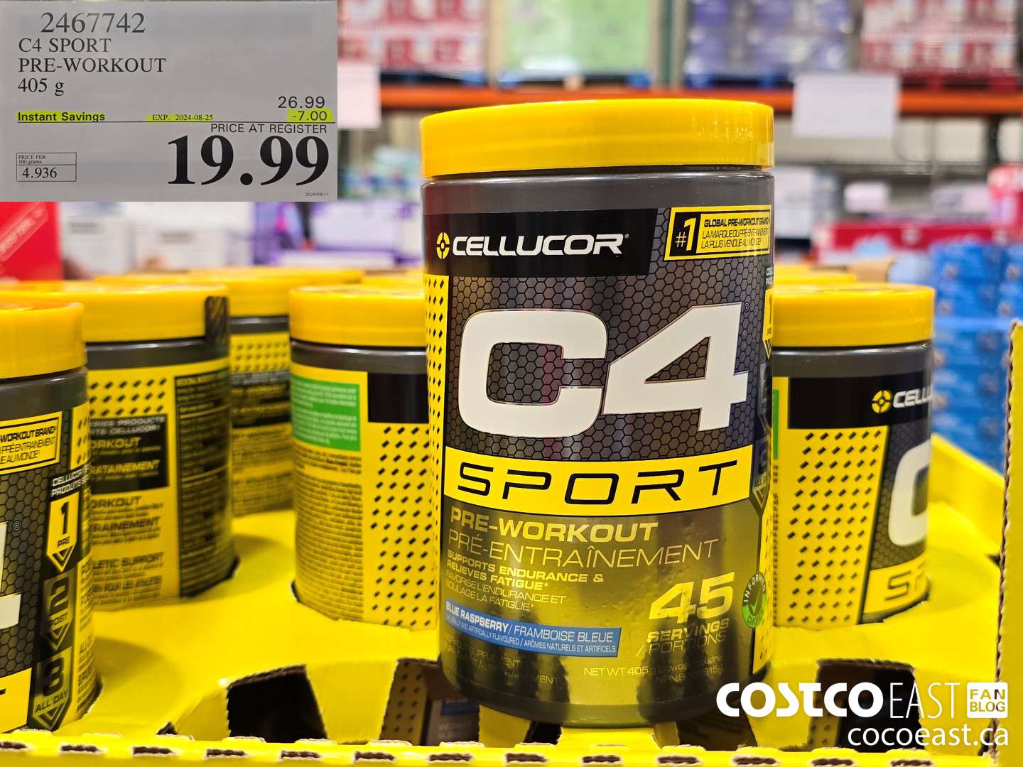 2467742 C4 SPORT PRE-WORKOUT 405 g ($7.00 INSTANT SAVINGS EXPIRES ON 2024-08-25) $19.99