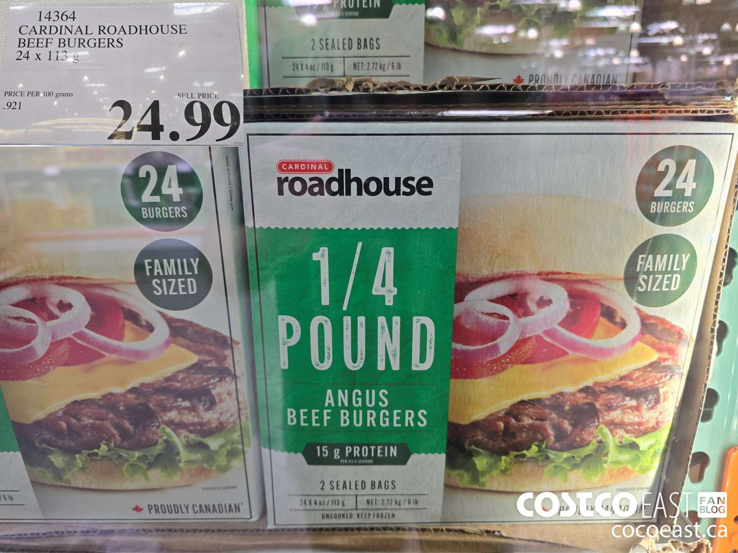 14364 CARDINAL ROADHOUSE BEEF BURGERS 24 X 113 G $24.99