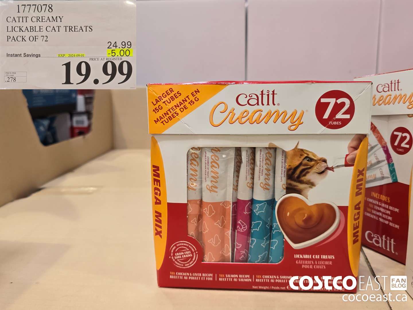 1777078 CATIT CREAMY LICKABLE CAT TREATS PACK OF 72 ($5.00 INSTANT SAVINGS EXPIRES ON 2024-09-01) $19.99