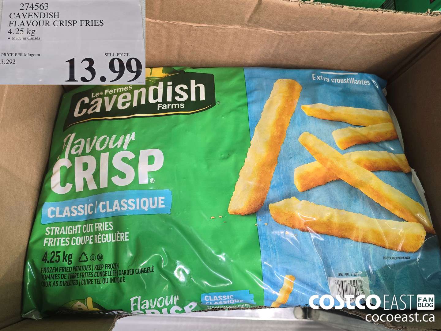 274563 CAVENDISH FLAVOUR CRISP FRIES 4.25 KG $13.99