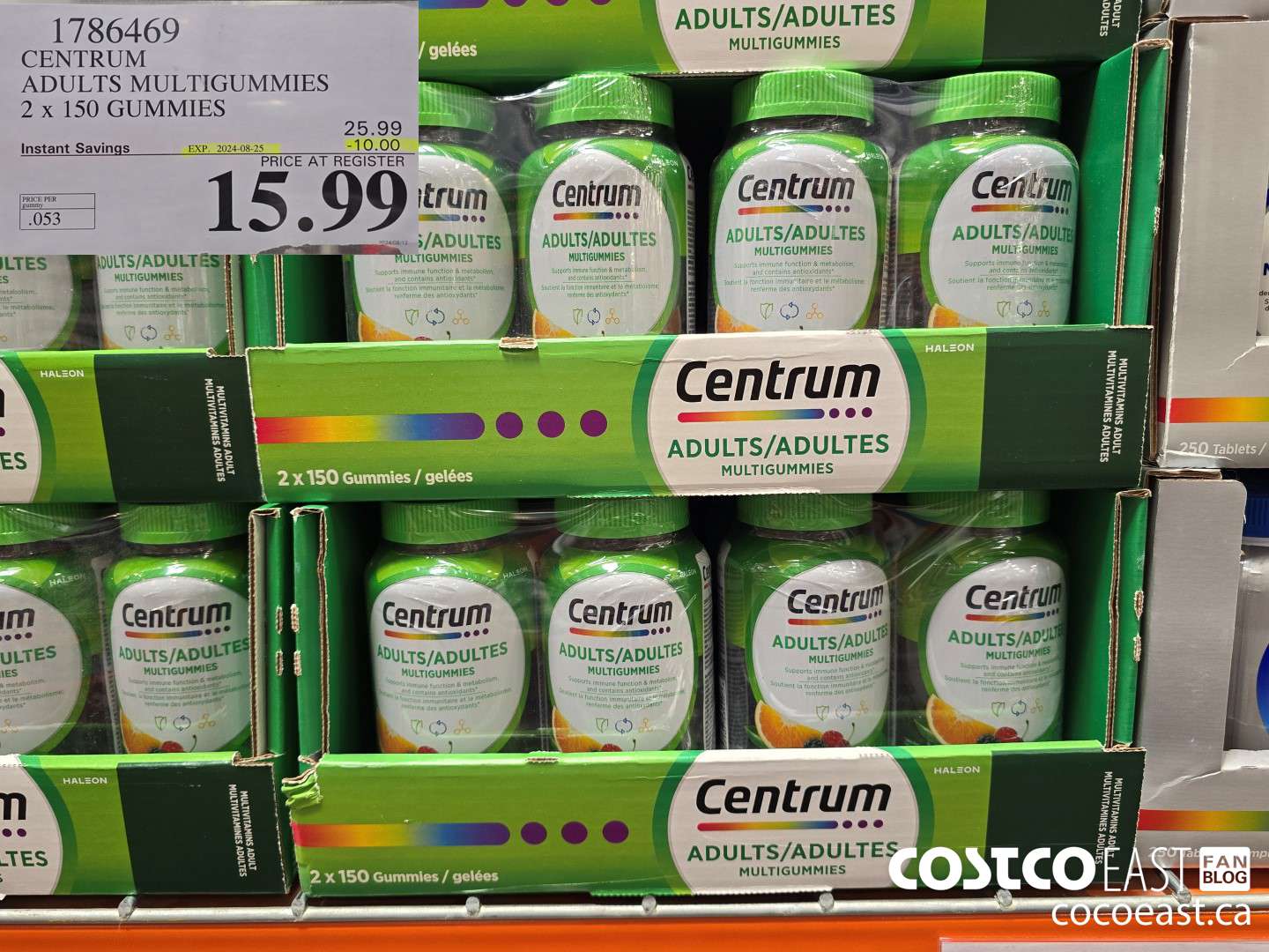 1786469 CENTRUM ADULTS MULTIGUMMIES 2 x 150 GUMMIES ($10.00 INSTANT SAVINGS EXPIRES ON 2024-08-25) $15.99