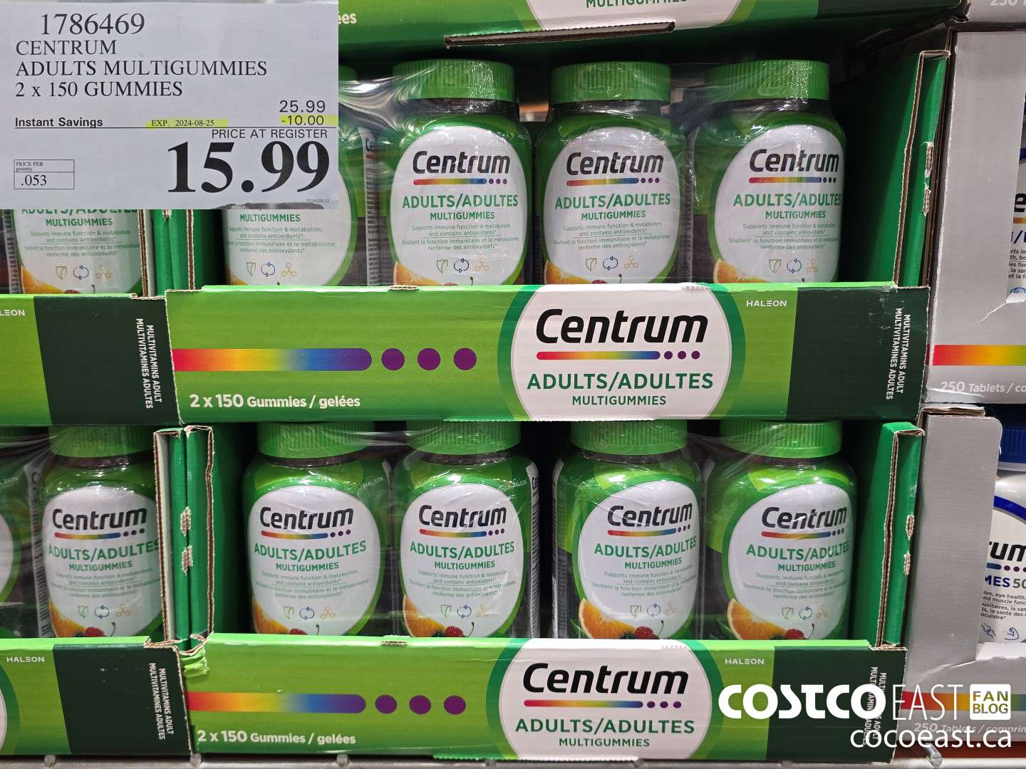 1786469 CENTRUM ADULTS MULTIGUMMIES 2 x 150 GUMMIES ($10.00 INSTANT SAVINGS EXPIRES ON 2024-08-25) $15.99