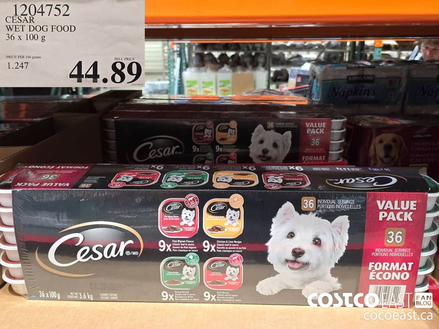 1204752 CESAR WET DOG FOOD 36 x 100 g $44.89