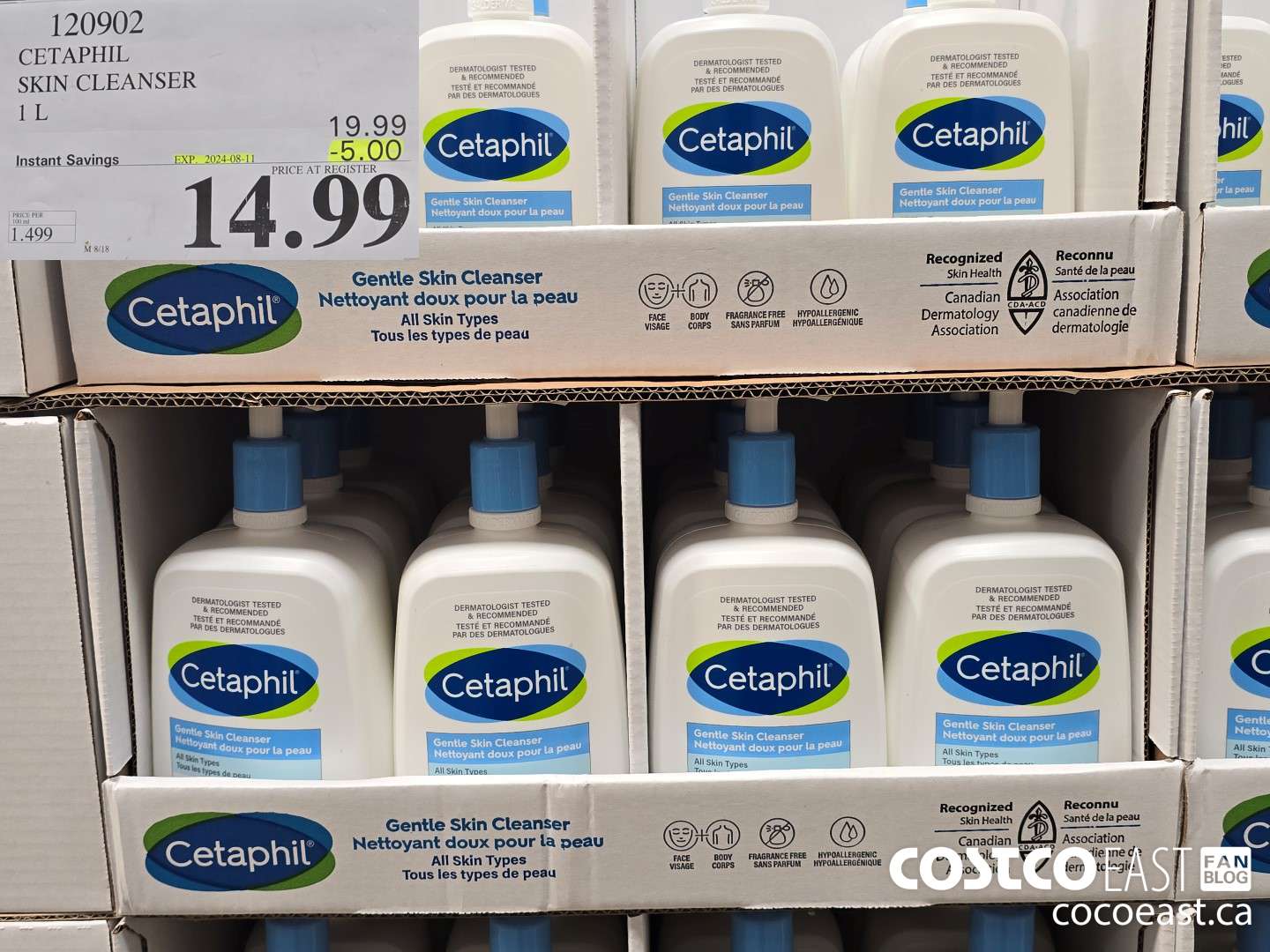 120902 CETAPHIL SKIN CLEANSER 1 L ($5.00 INSTANT SAVINGS EXPIRES ON 2024-08-11) $14.99