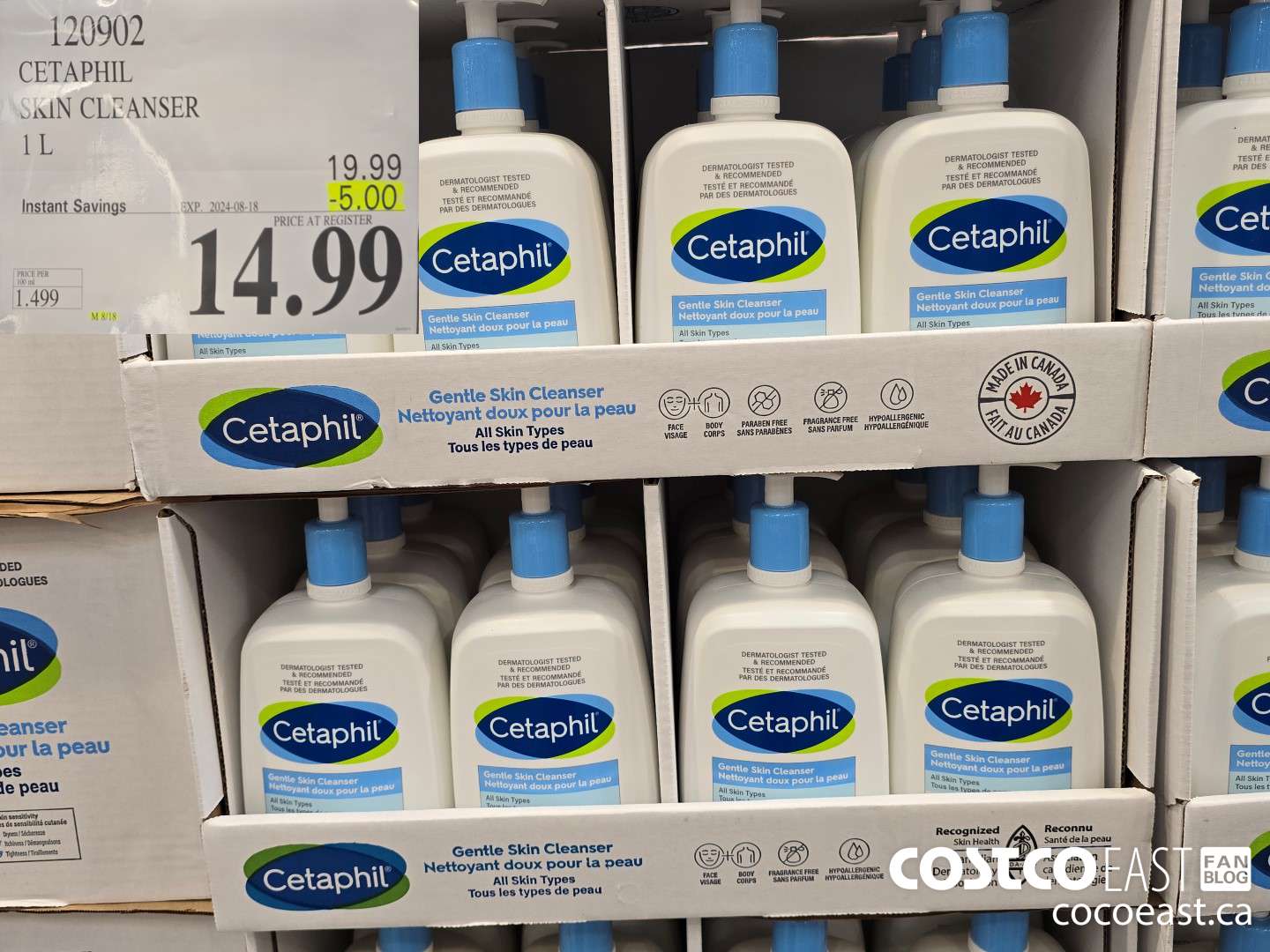 120902 CETAPHIL SKIN CLEANSER 1 L ($5.00 INSTANT SAVINGS EXPIRES ON 2024-08-18) $14.99