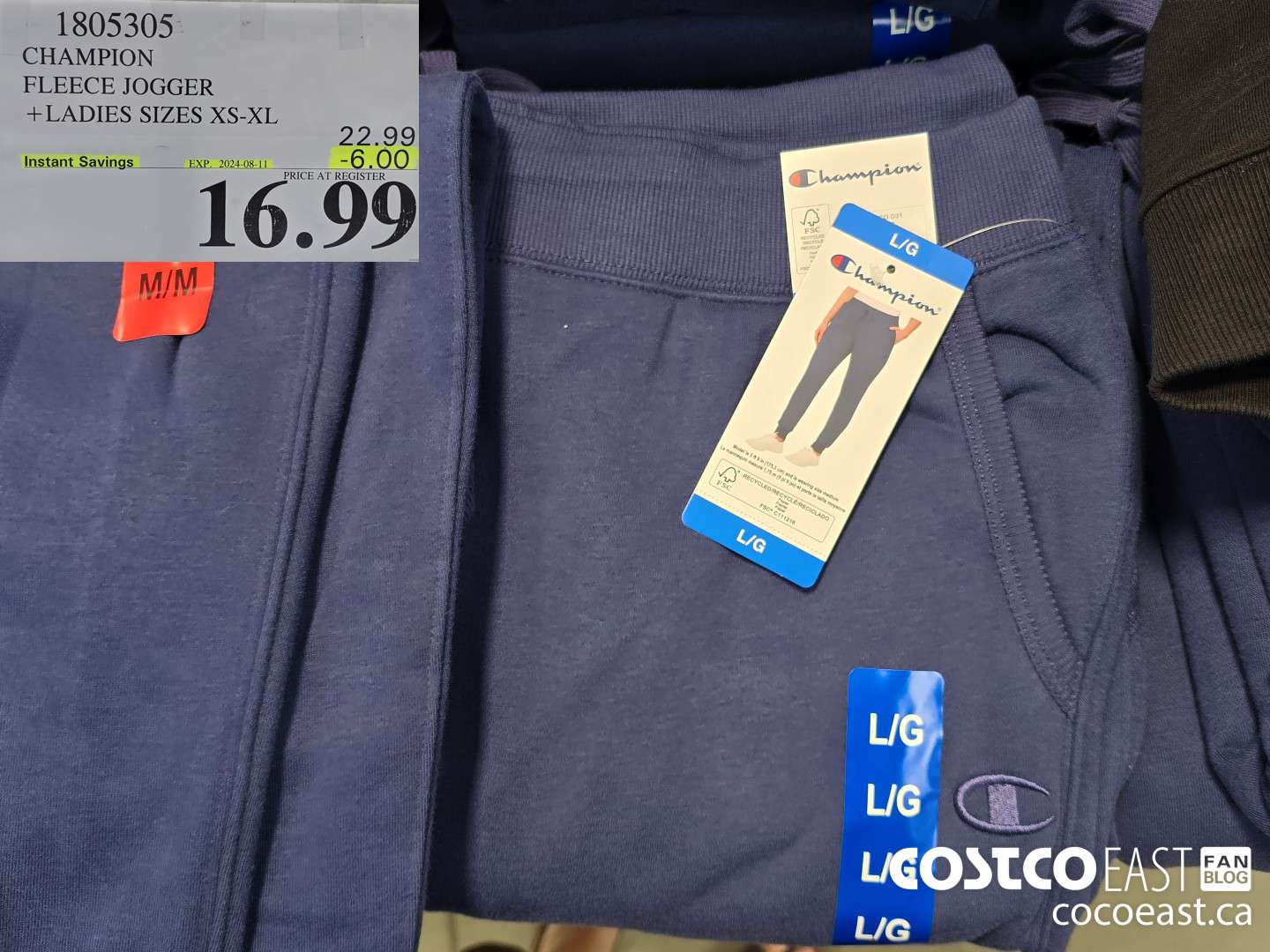 1805305 CHAMPION FLEECE JOGGER + LADIES SIZES XS-XL ($6.00 INSTANT SAVINGS EXPIRES ON 2024-08-11) $16.99