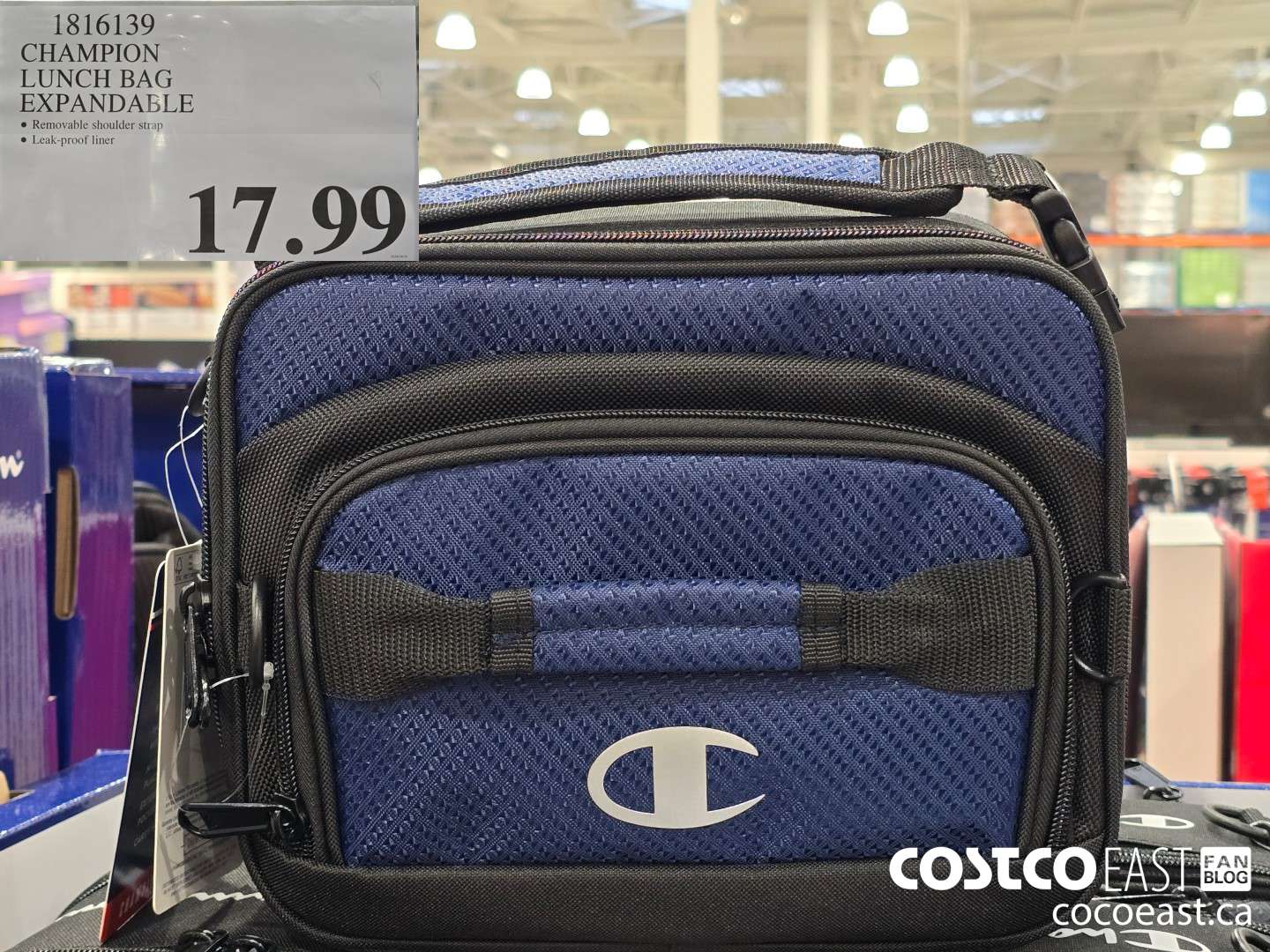 1816139 CHAMPION LUNCH BAG EXPANDABLE $17.99